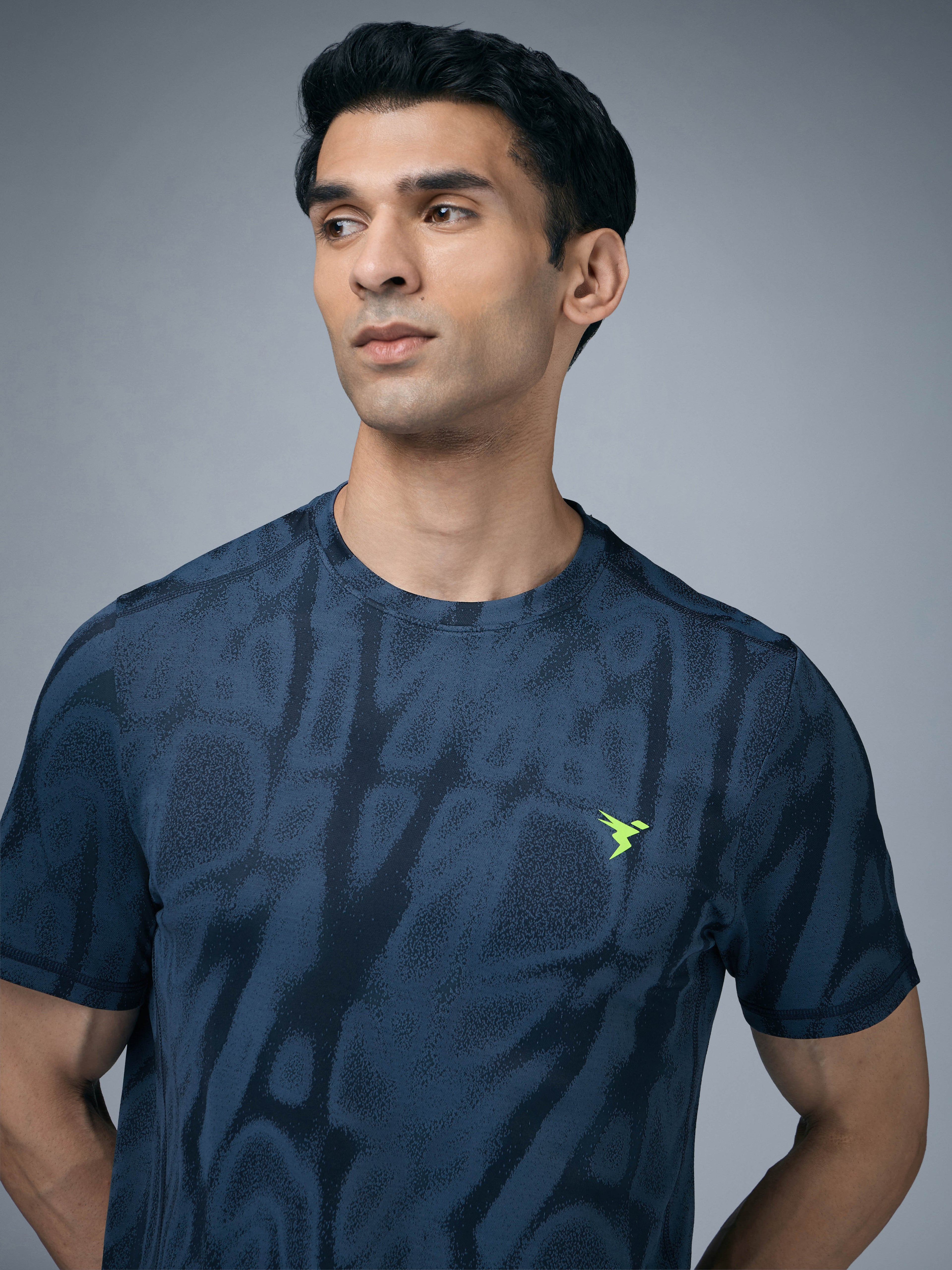 Technosport Crew Neck Tshirt (Double Cool) - OR60 - NAVY B