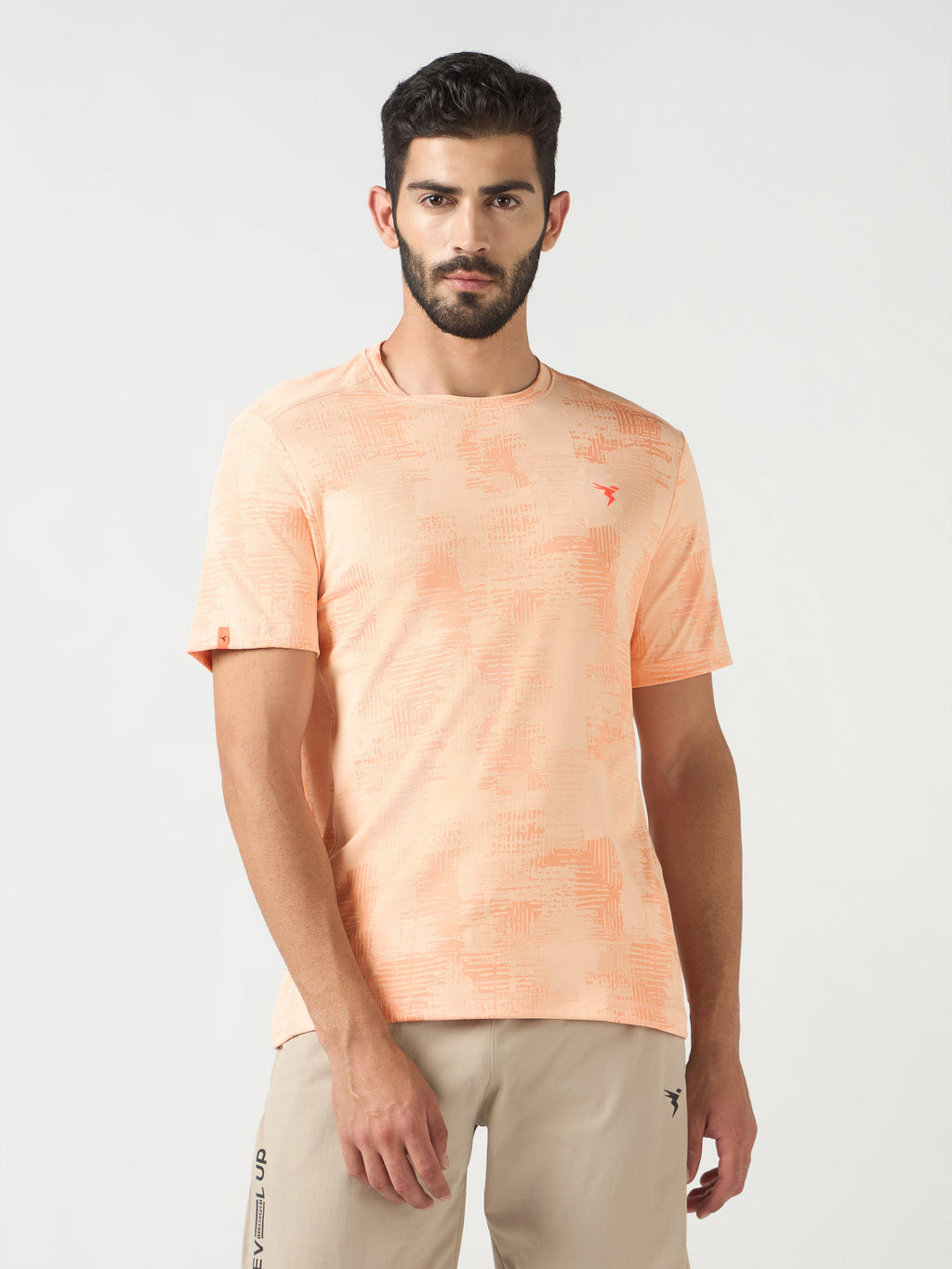 Technosport Crew Neck Tshirt (Double Cool) - OR60 - PEACH A