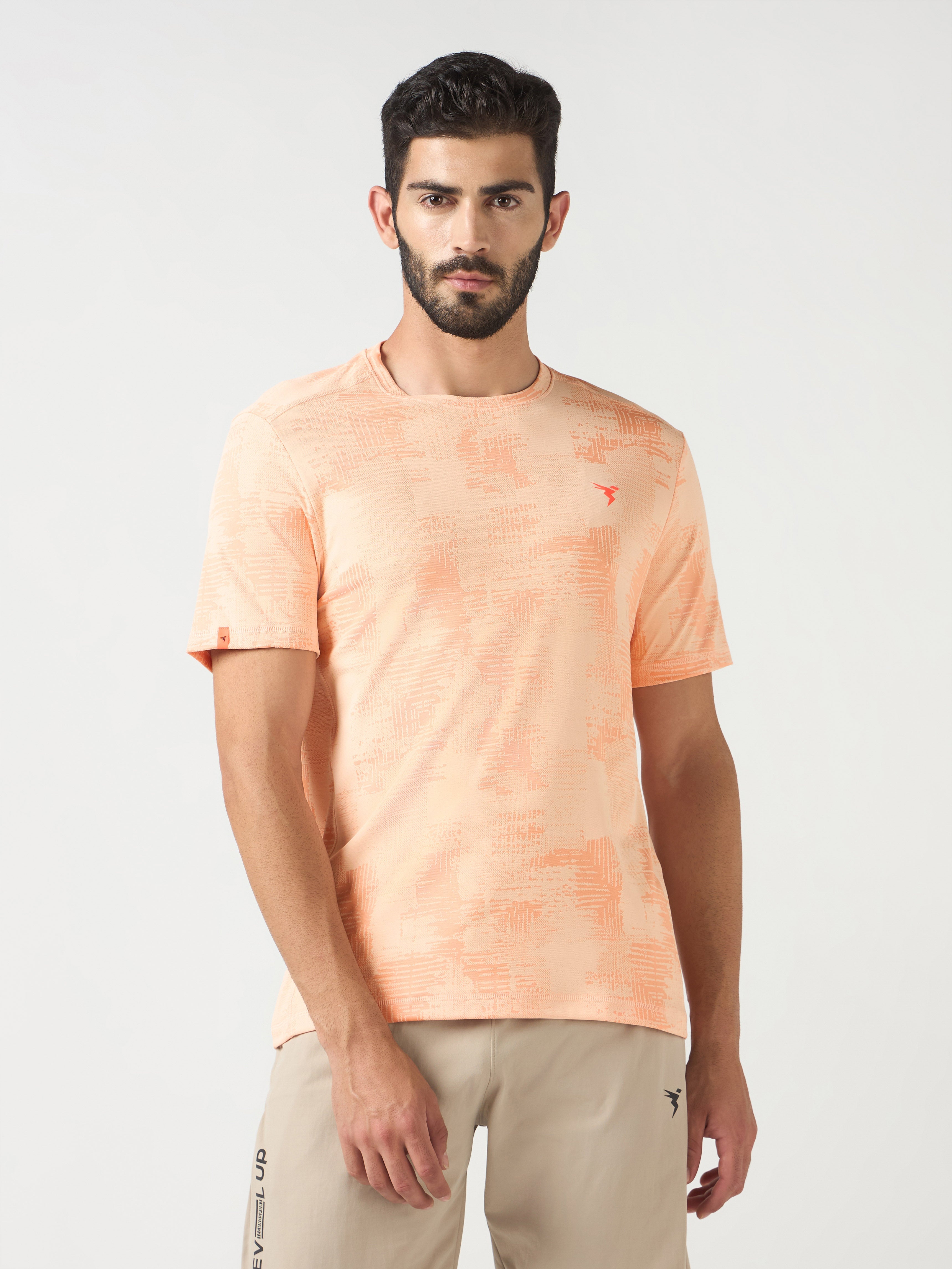 Technosport Crew Neck Tshirt (Double Cool) - OR60 - PEACH A