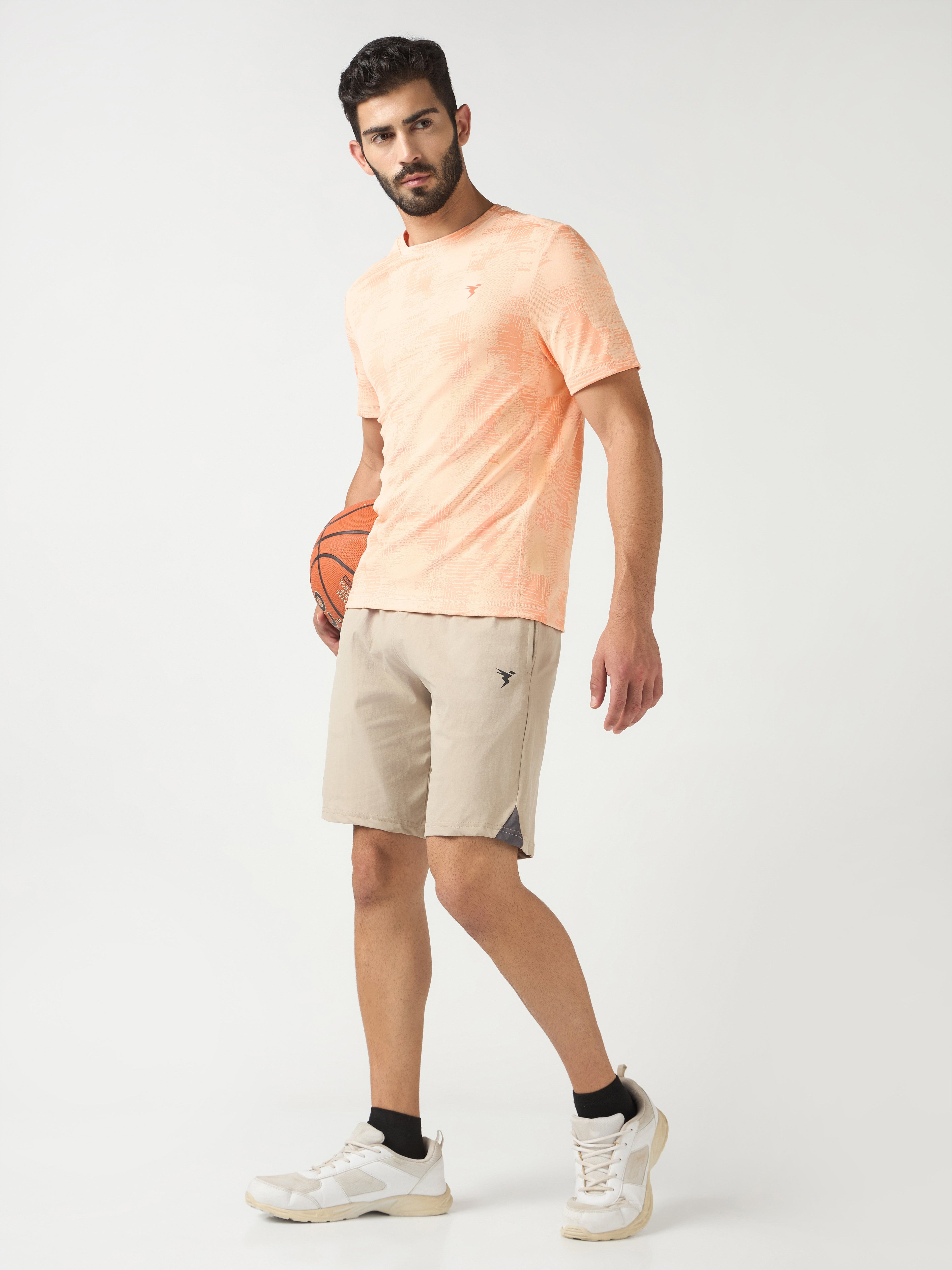 Technosport Crew Neck Tshirt (Double Cool) - OR60 - PEACH A