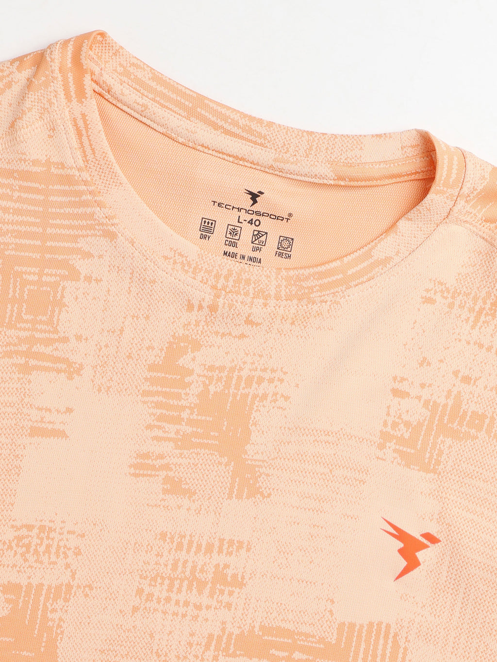 Technosport Crew Neck Tshirt (Double Cool) - OR60 - PEACH A
