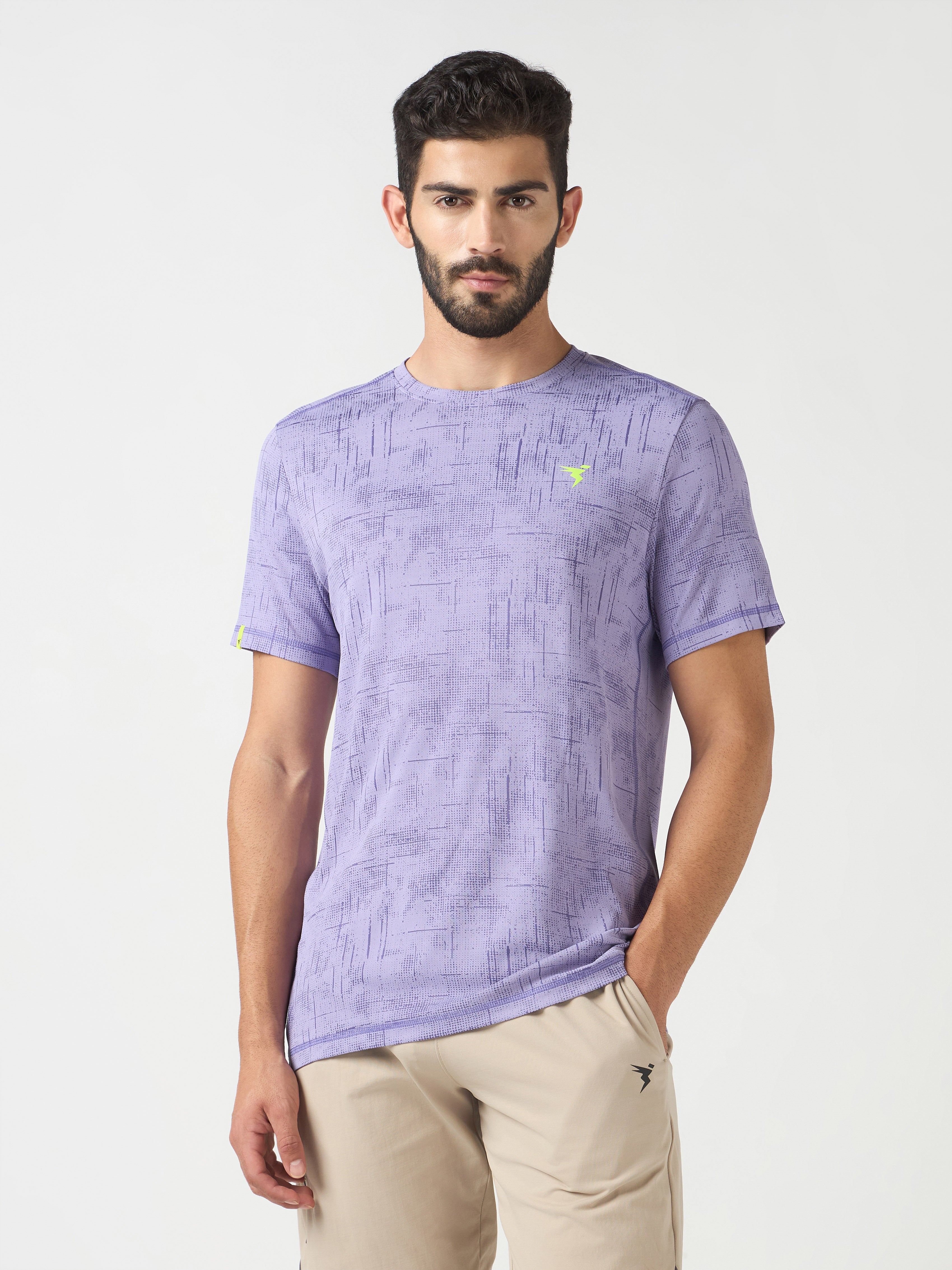 Technosport Crew Neck Tshirt (Double Cool) - OR60 - PURPLE A