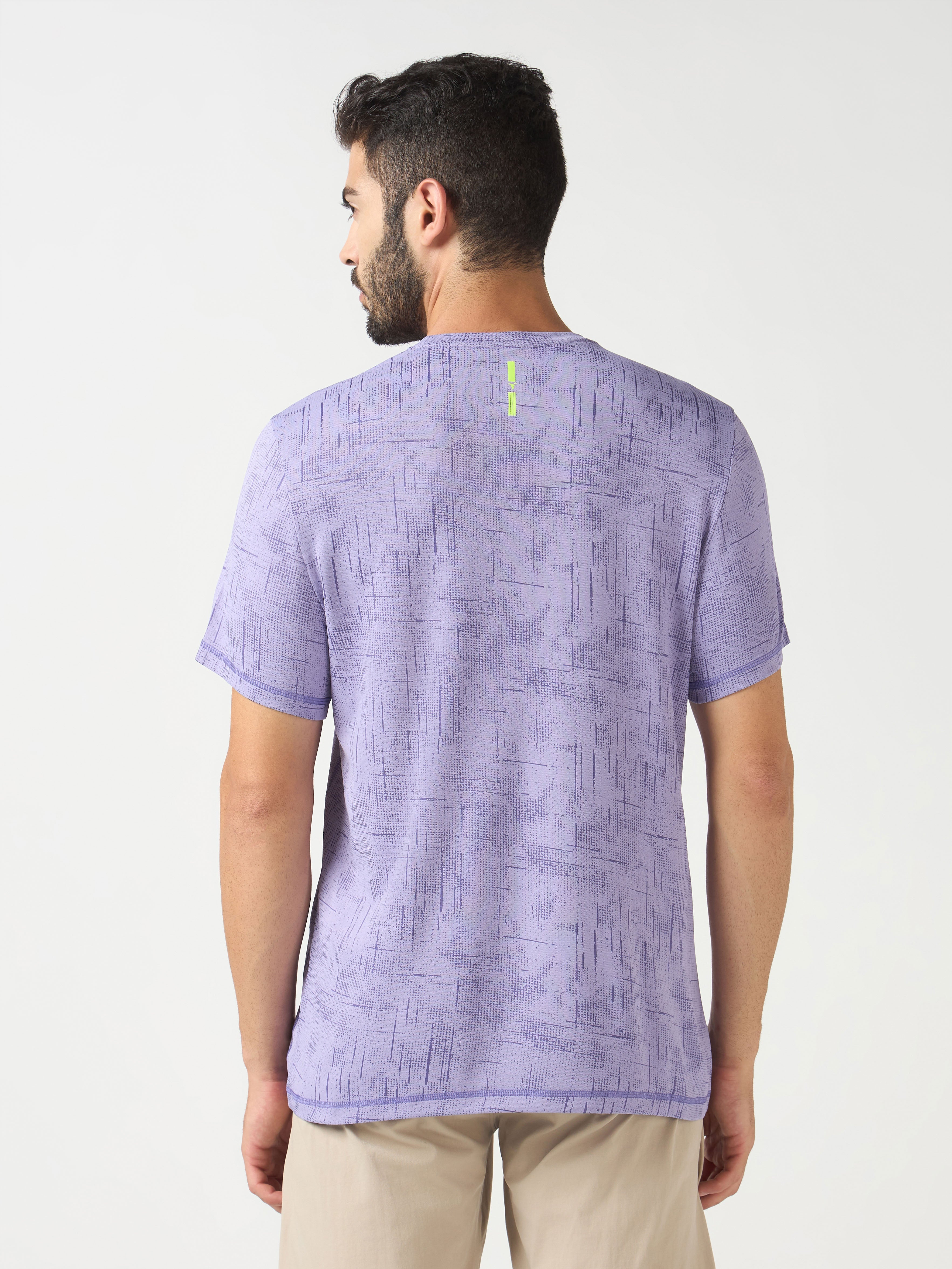 Technosport Crew Neck Tshirt (Double Cool) - OR60 - PURPLE A