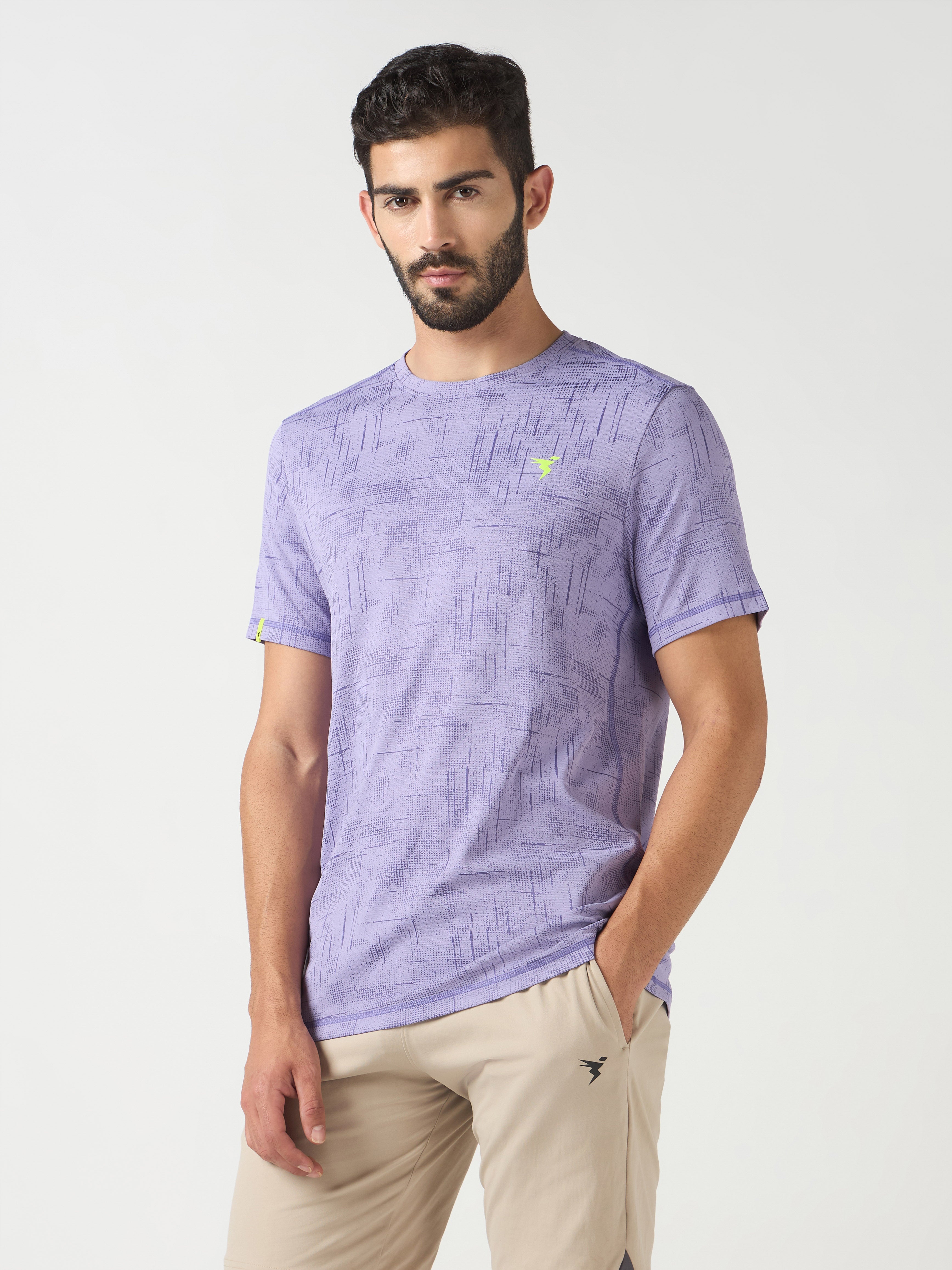 Technosport Crew Neck Tshirt (Double Cool) - OR60 - PURPLE A
