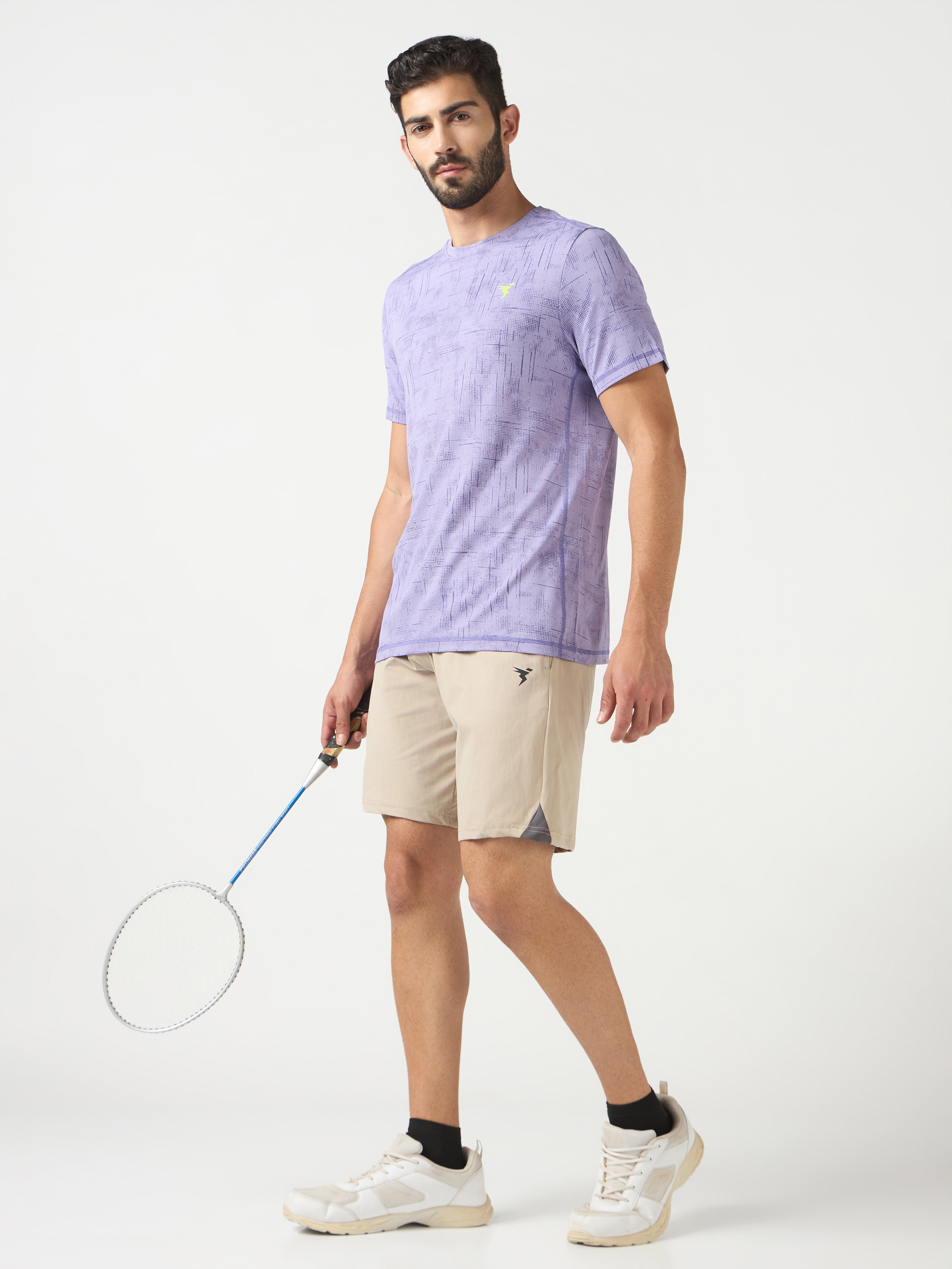 Technosport Crew Neck Tshirt (Double Cool) - OR60 - PURPLE A