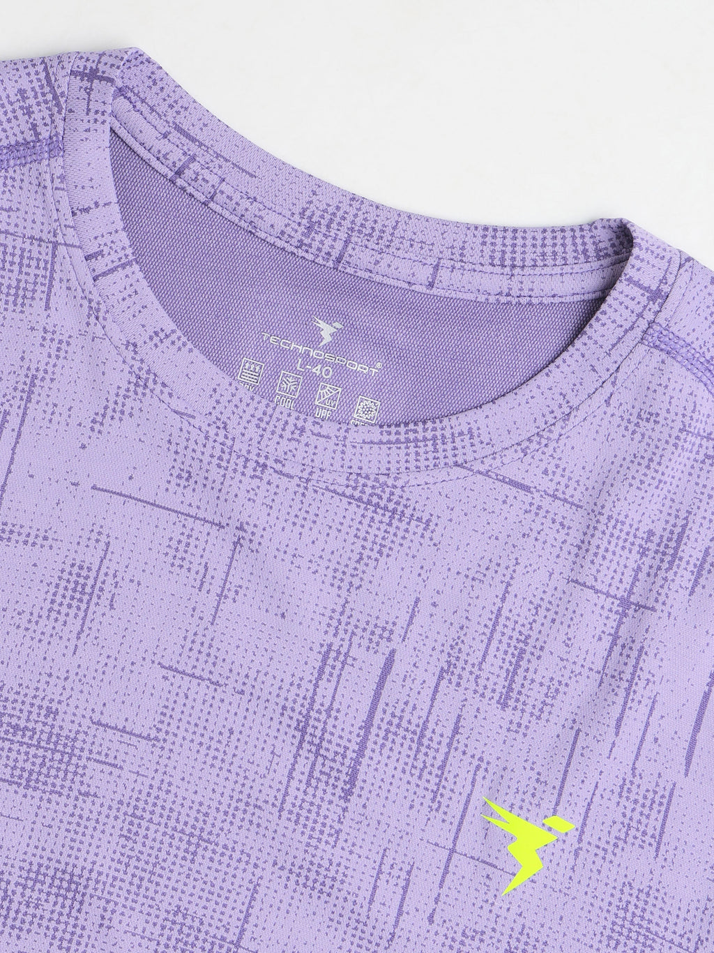 Technosport Crew Neck Tshirt (Double Cool) - OR60 - PURPLE A