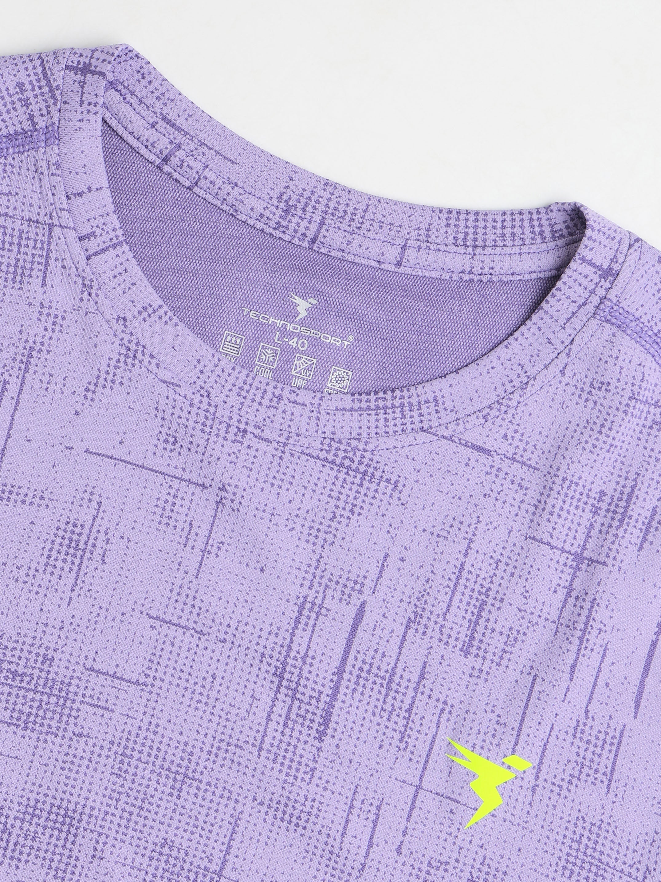 Technosport Crew Neck Tshirt (Double Cool) - OR60 - PURPLE A