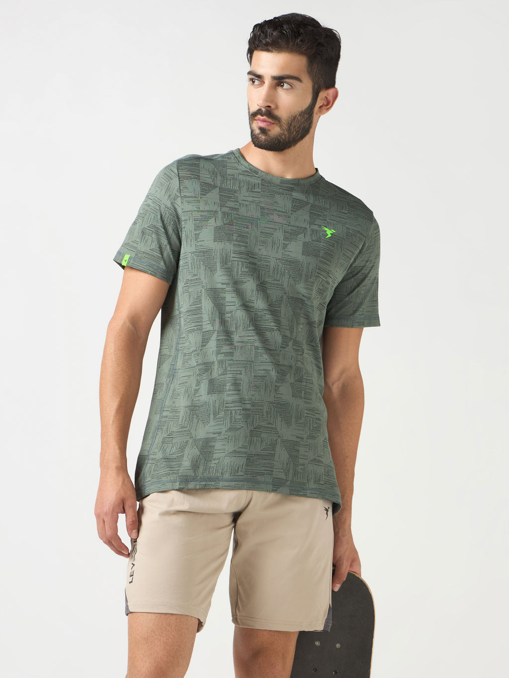 Technosport Crew Neck Tshirt (Double Cool) - OR60 - TREKKING GREEN