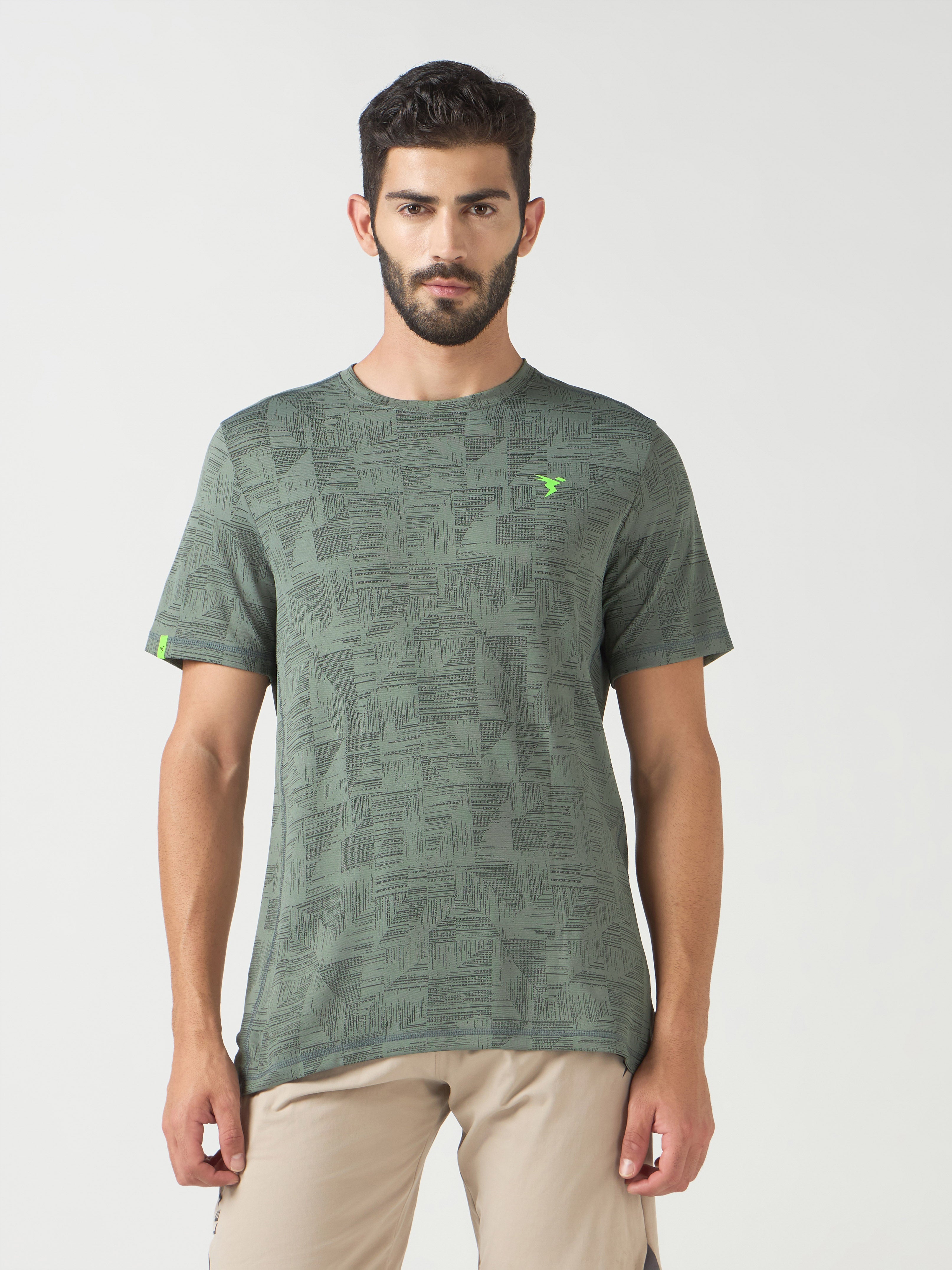 Technosport Crew Neck Tshirt (Double Cool) - OR60 - TREKKING GREEN