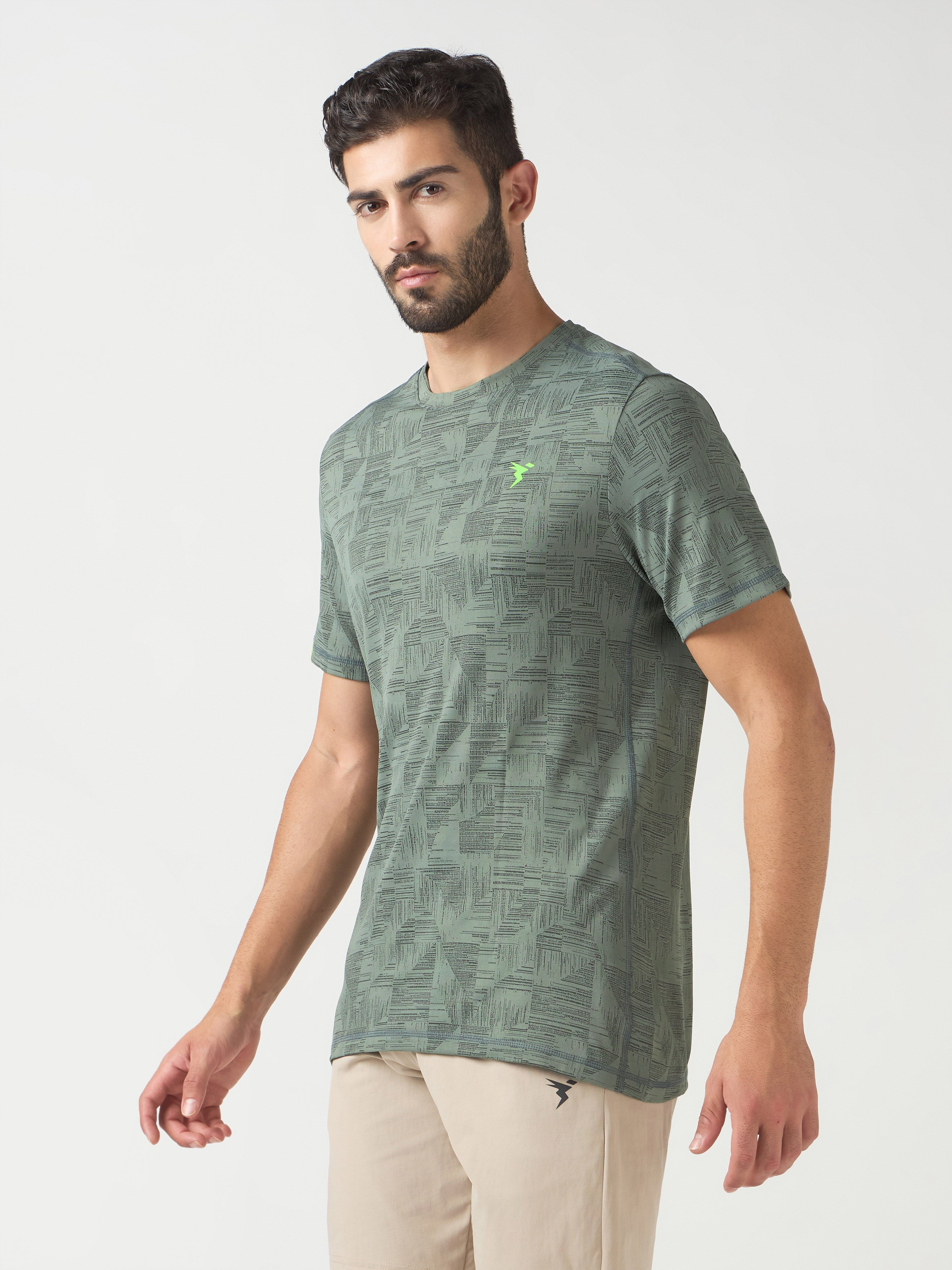 Technosport Crew Neck Tshirt (Double Cool) - OR60 - TREKKING GREEN