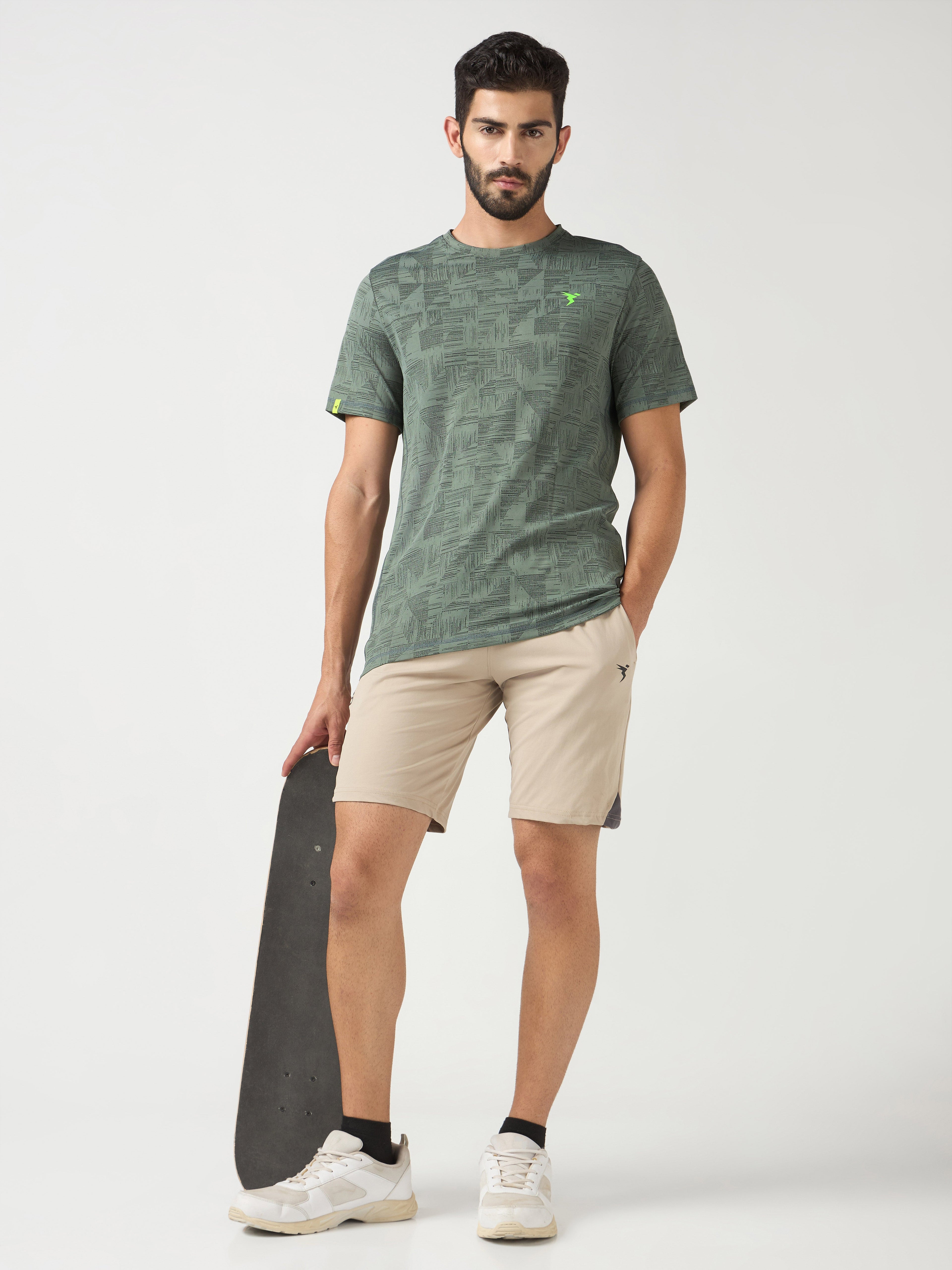 Technosport Crew Neck Tshirt (Double Cool) - OR60 - TREKKING GREEN
