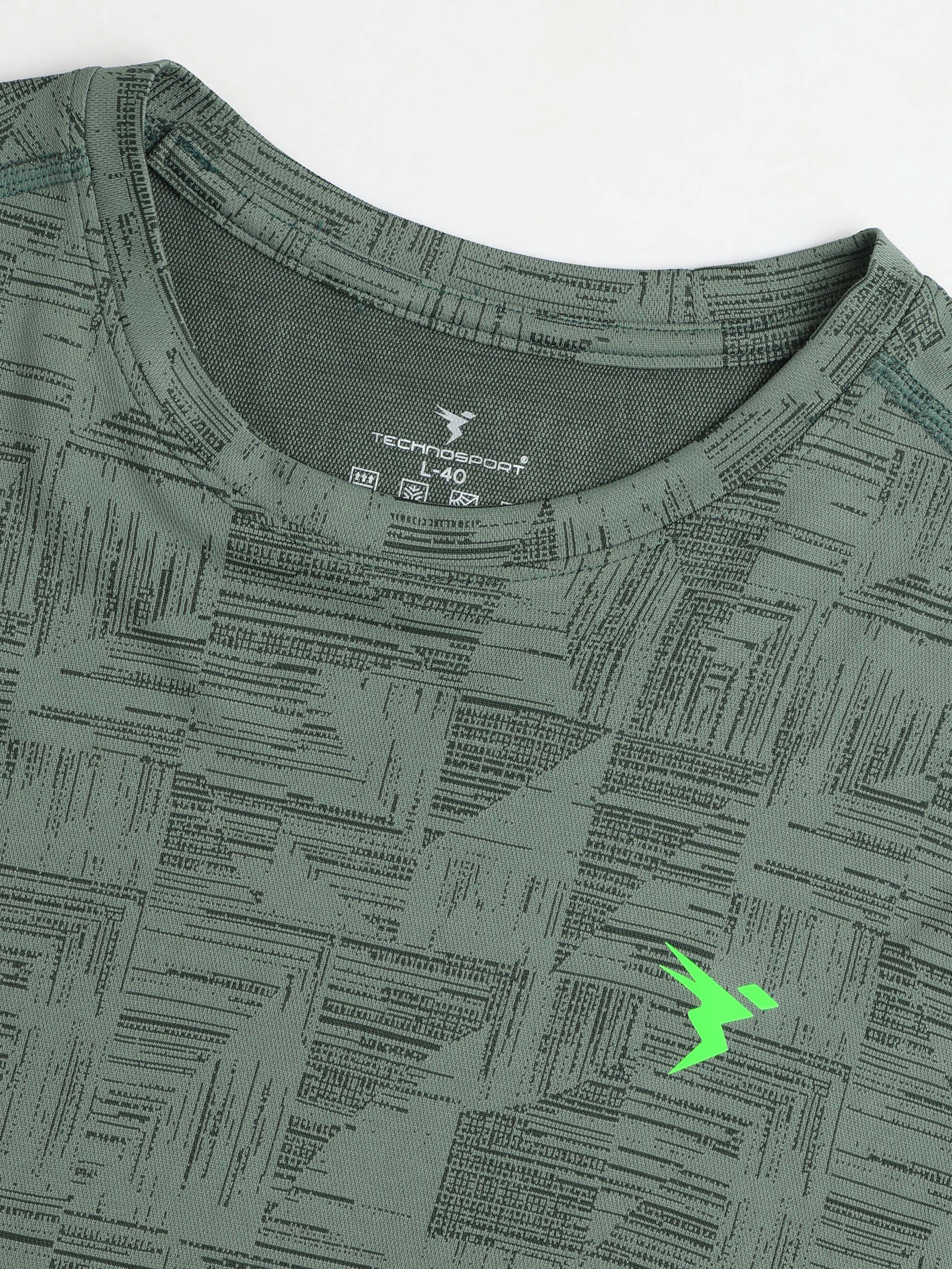 Technosport Crew Neck Tshirt (Double Cool) - OR60 - TREKKING GREEN