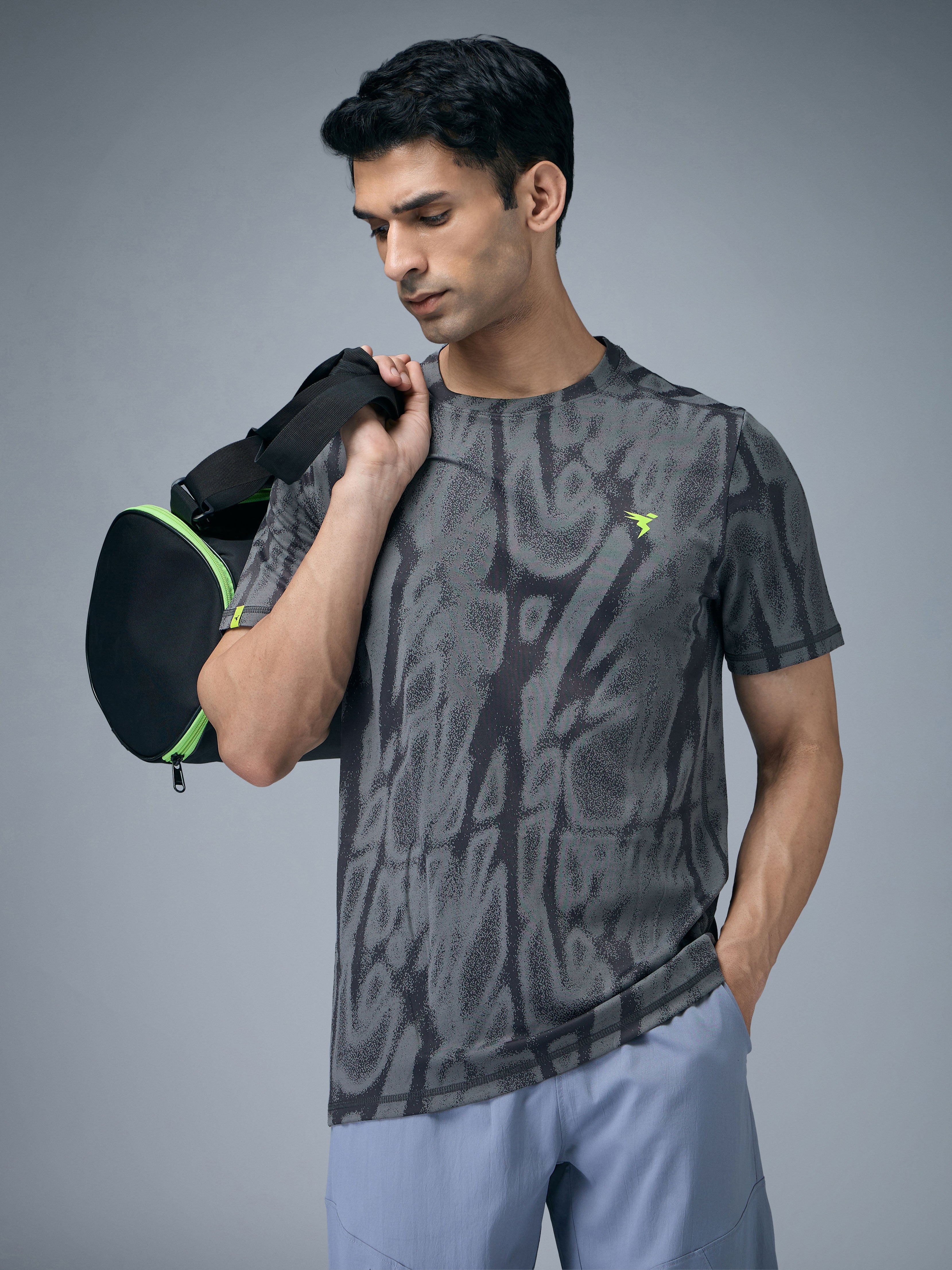 Technosport Crew Neck Tshirt (Double Cool) - OR60 - WOODLAND GRAY
