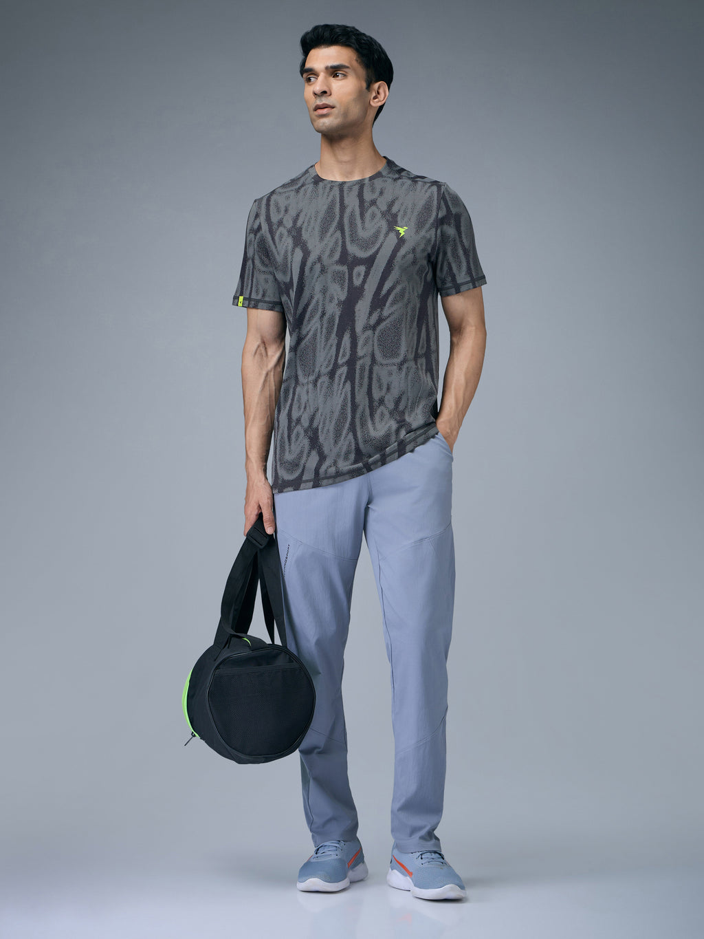 Technosport Crew Neck Tshirt (Double Cool) - OR60 - WOODLAND GRAY