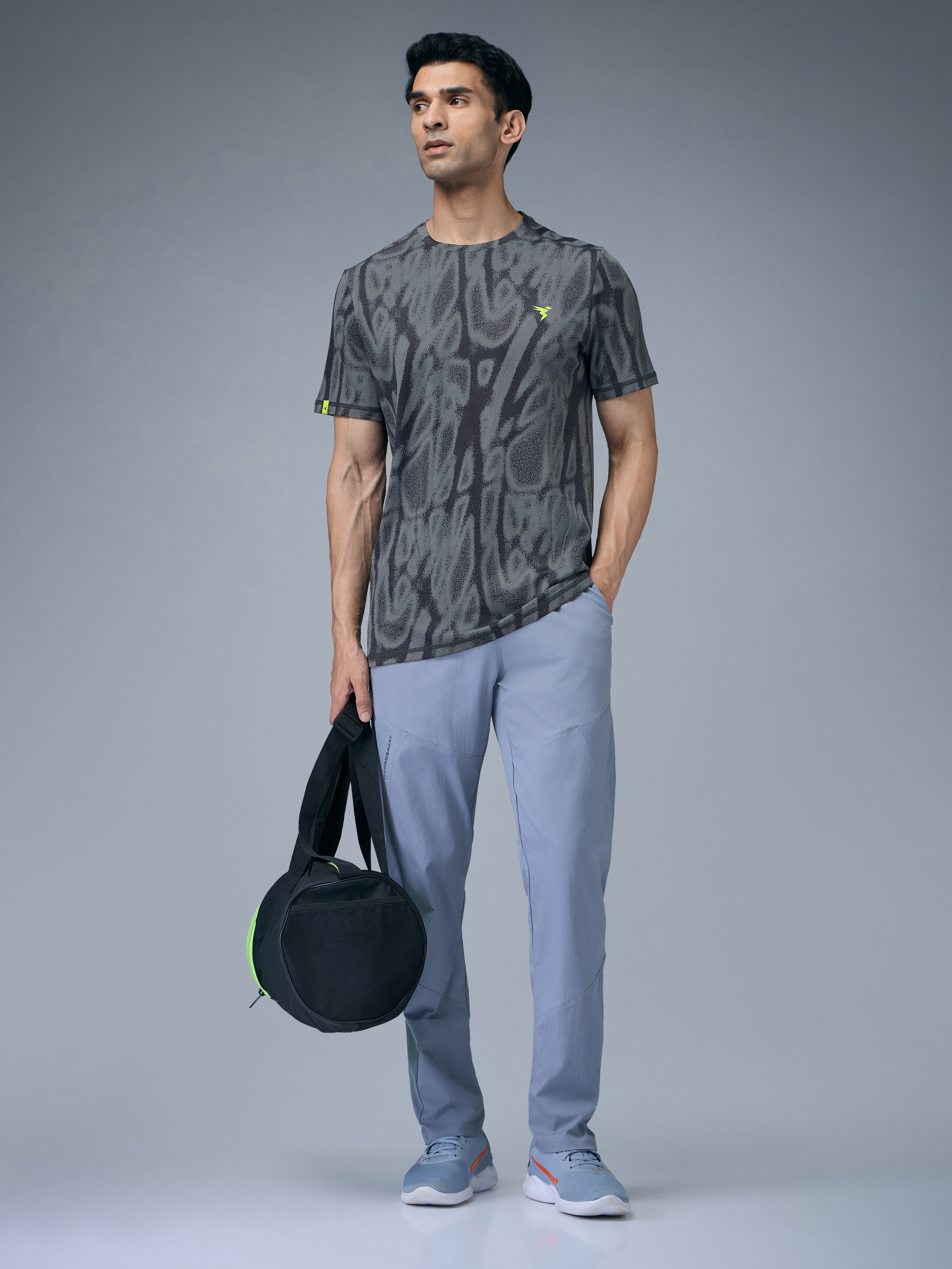 Technosport Crew Neck Tshirt (Double Cool) - OR60 - WOODLAND GRAY