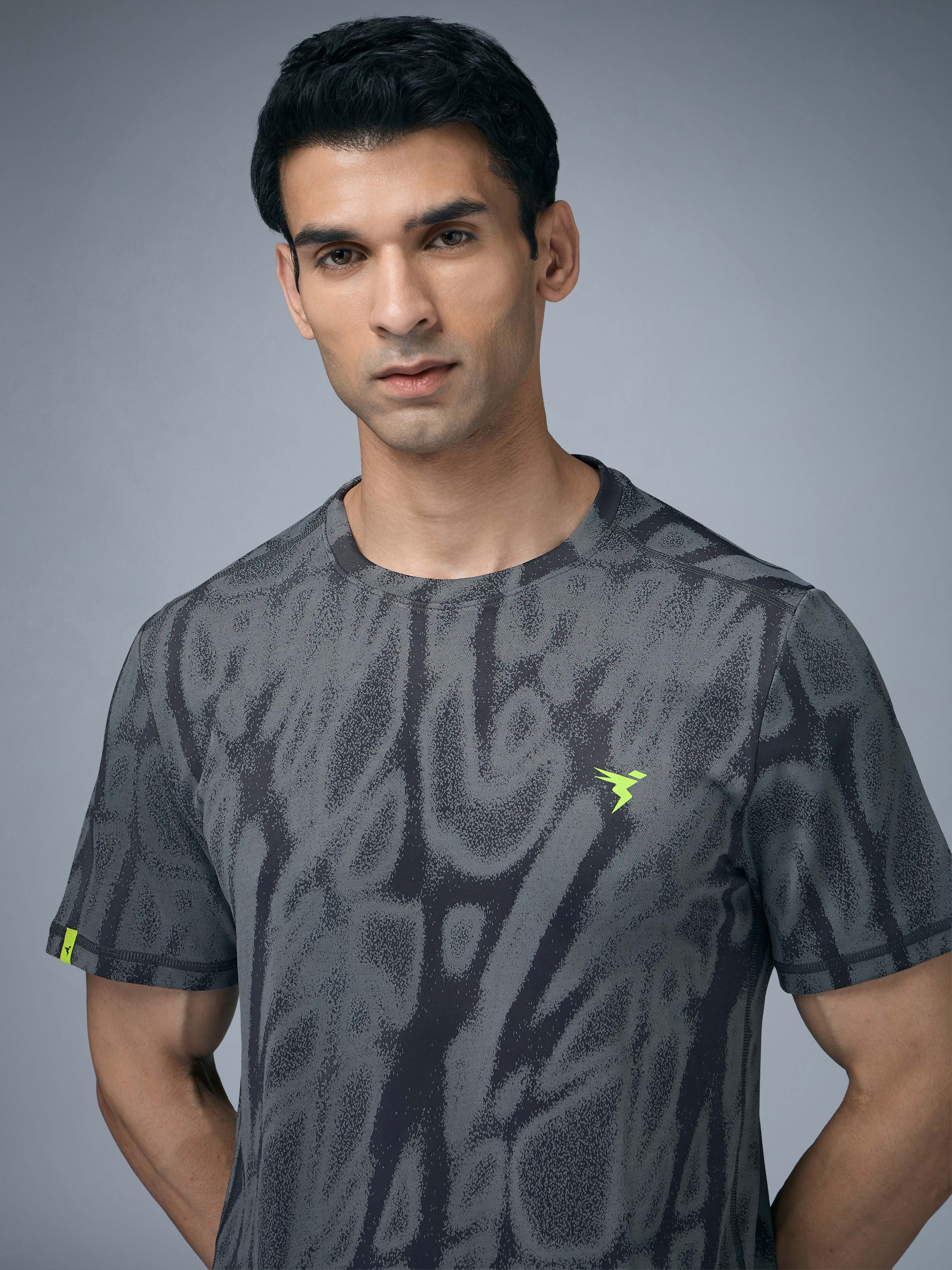 Technosport Crew Neck Tshirt (Double Cool) - OR60 - WOODLAND GRAY
