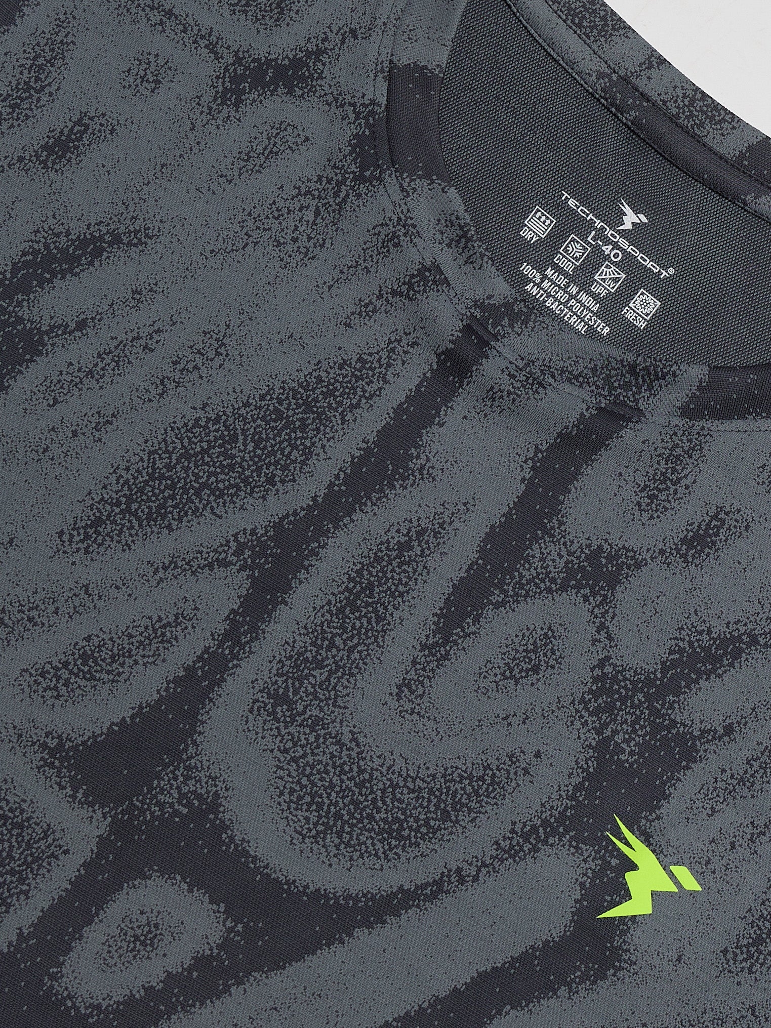 Technosport Crew Neck Tshirt (Double Cool) - OR60 - WOODLAND GRAY