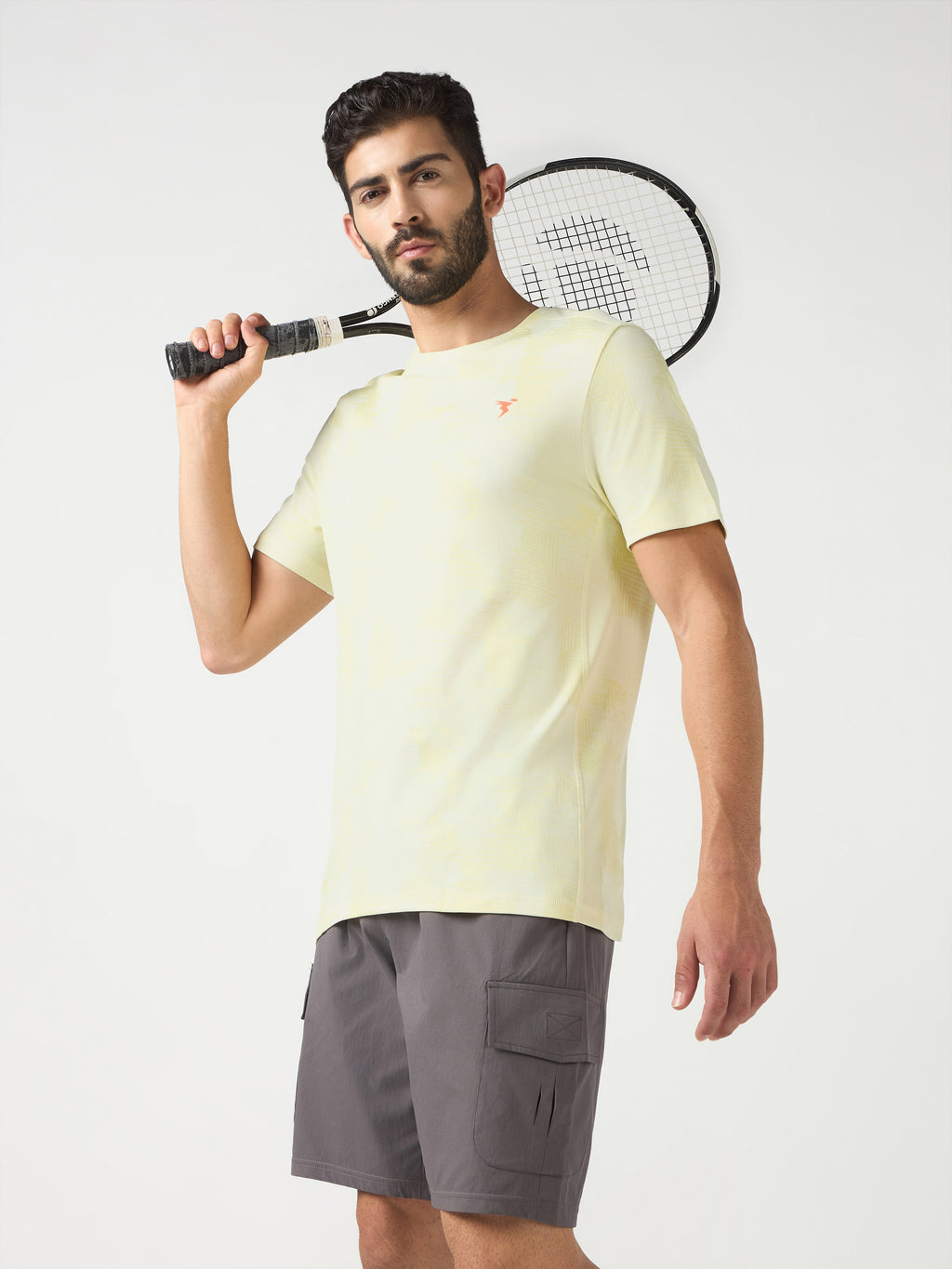 Technosport Crew Neck Tshirt (Double Cool) - OR60 - YELLOW B