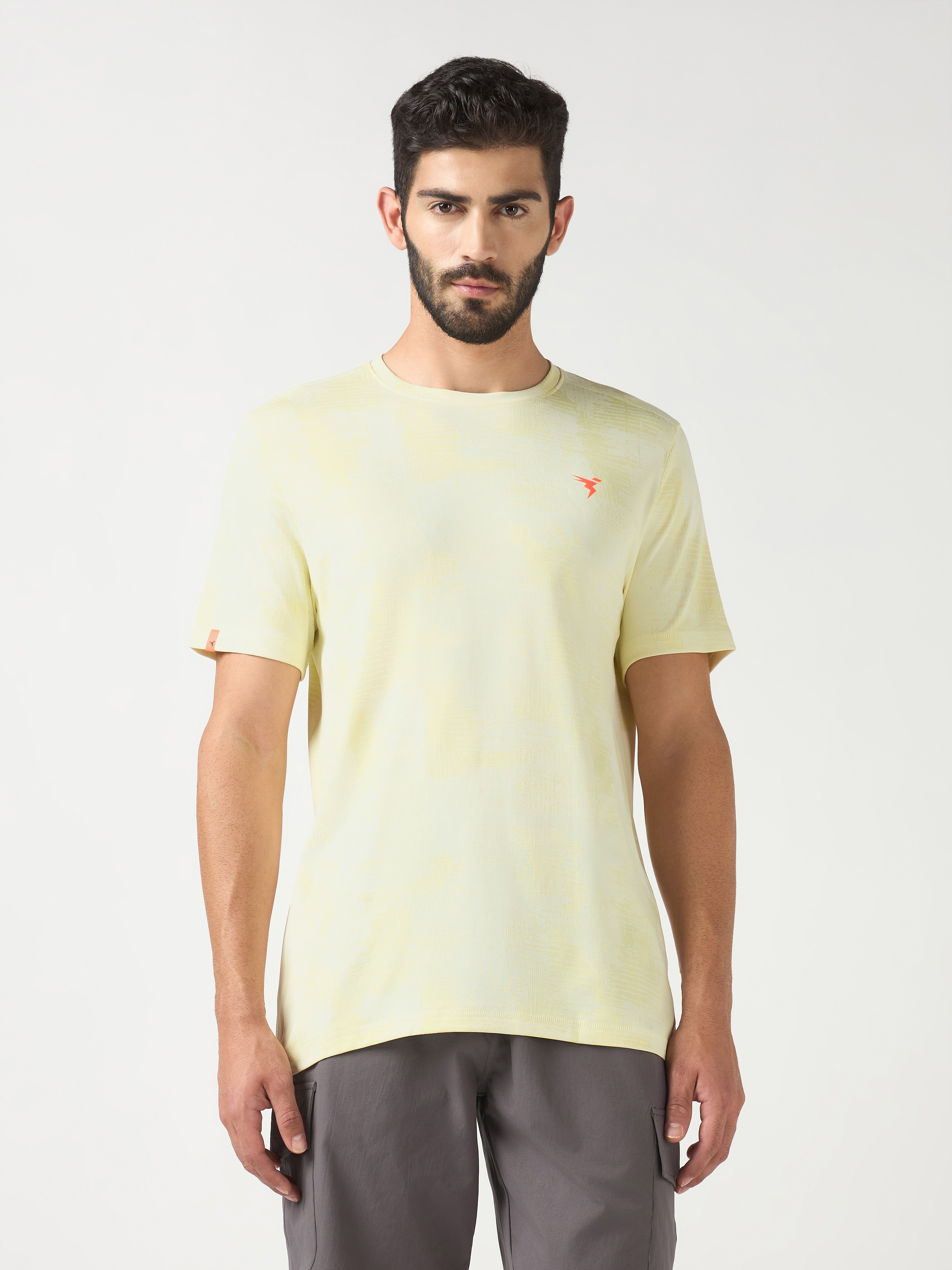 Technosport Crew Neck Tshirt (Double Cool) - OR60 - YELLOW B