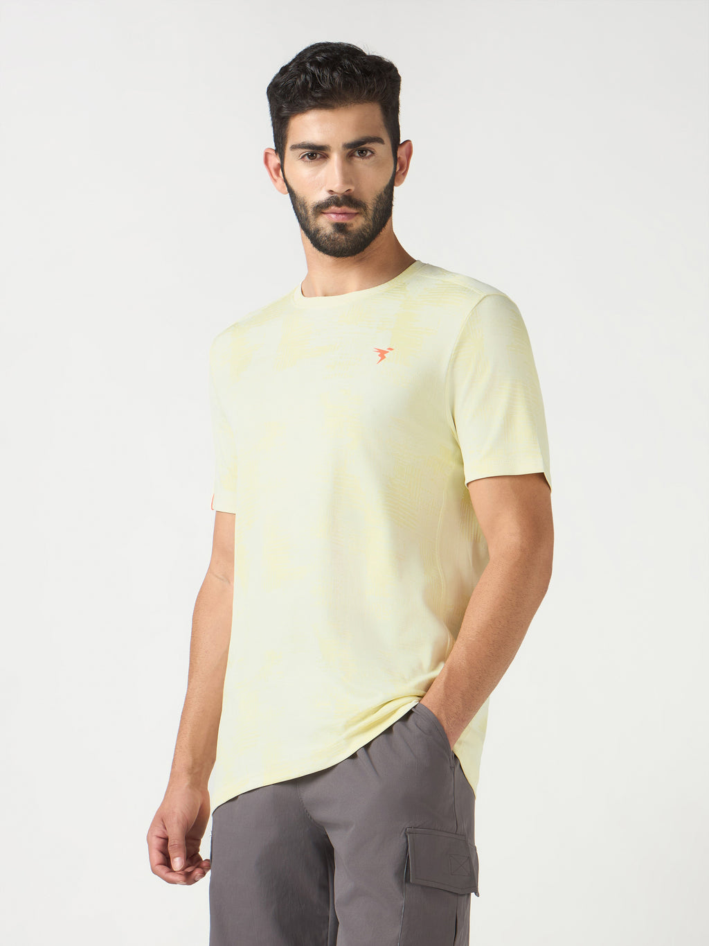 Technosport Crew Neck Tshirt (Double Cool) - OR60 - YELLOW B