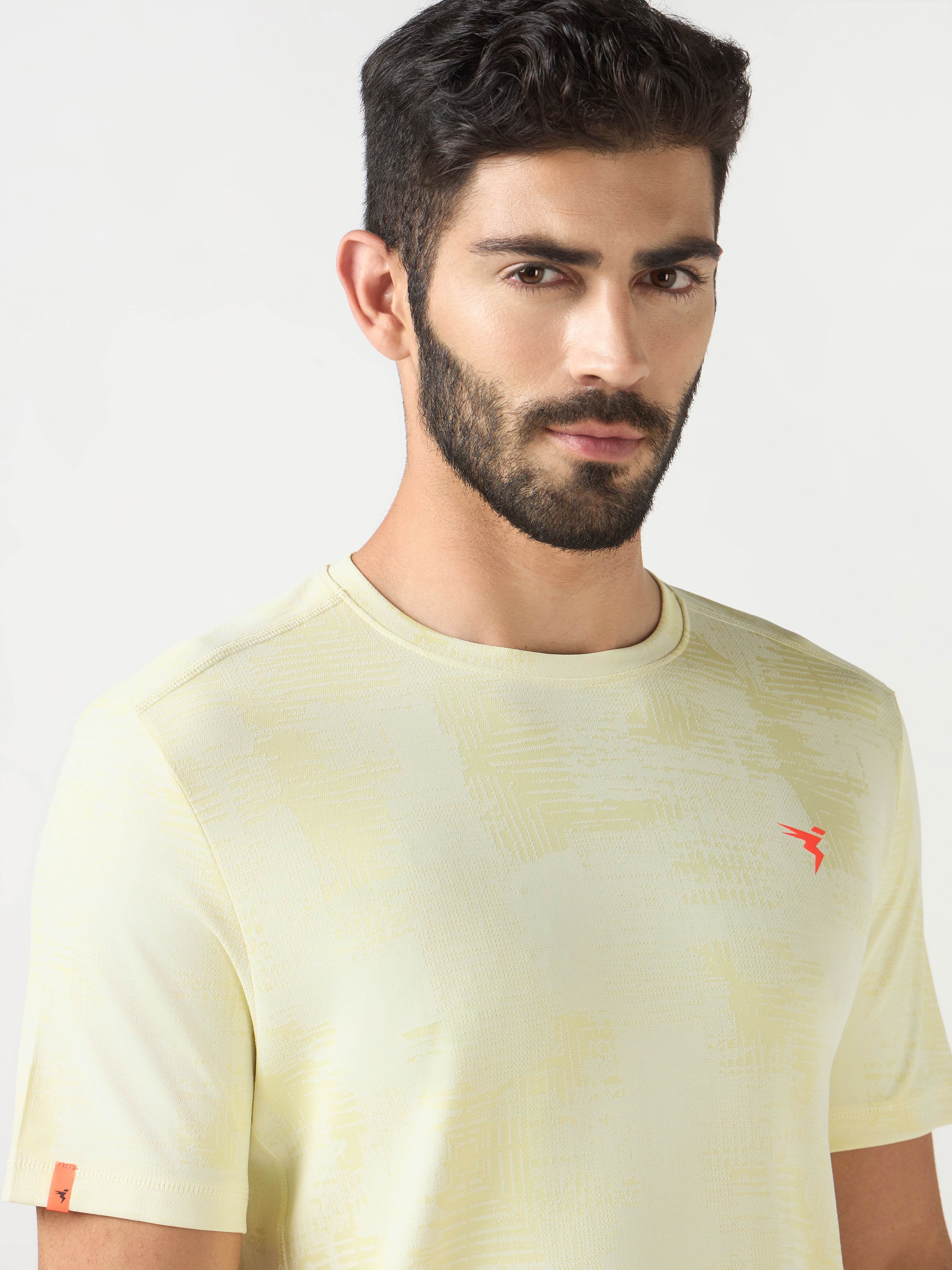 Technosport Crew Neck Tshirt (Double Cool) - OR60 - YELLOW B
