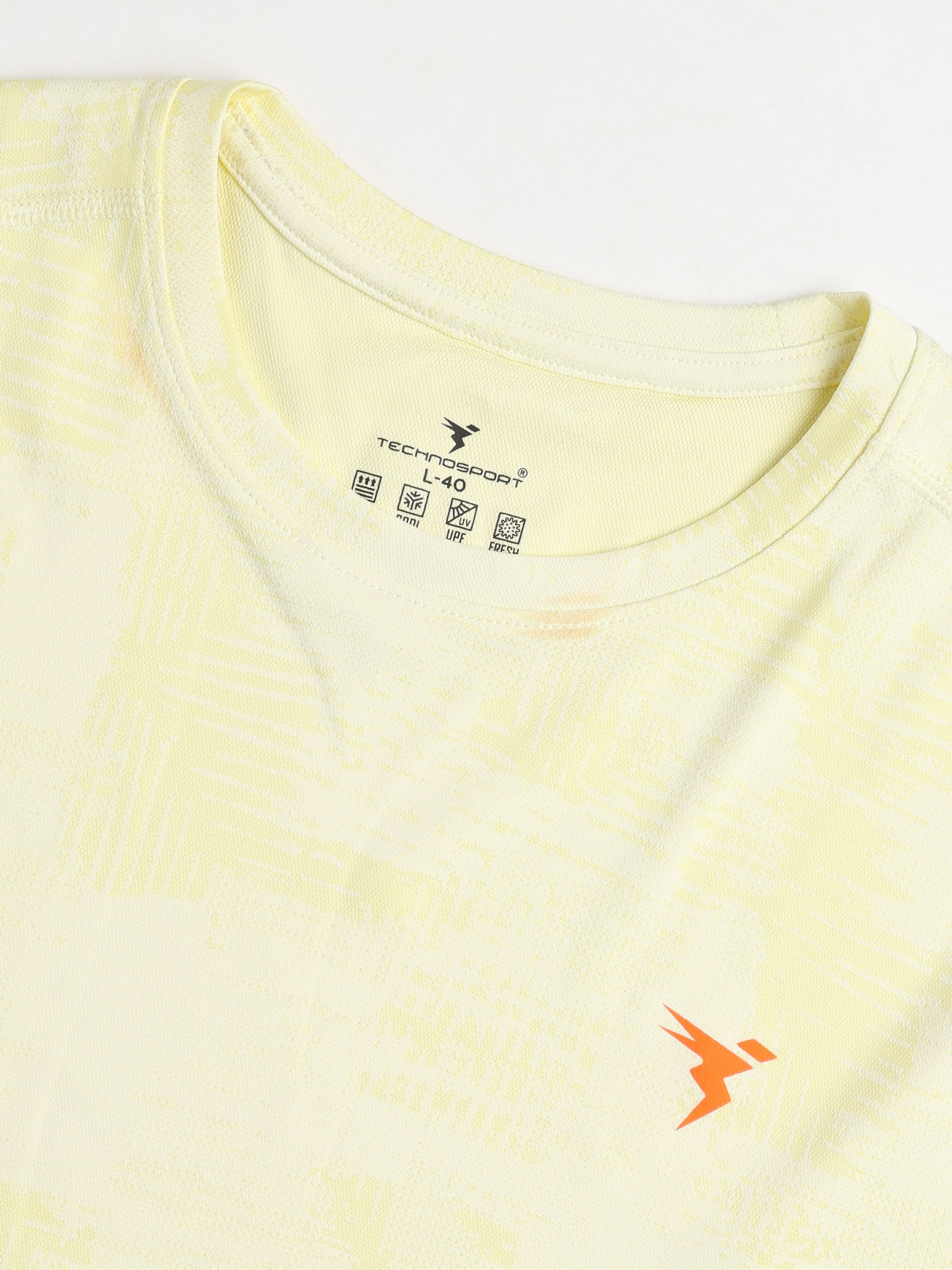 Technosport Crew Neck Tshirt (Double Cool) - OR60 - YELLOW B