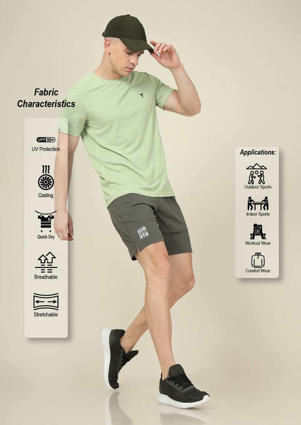 Technosport Men Shorts (Elasto Lite) - OR656 - BEETLE