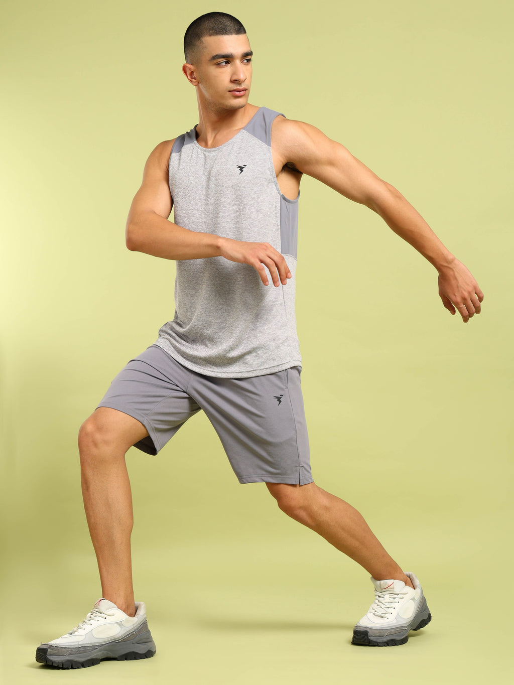 Technosport Men Shorts (Elasto Lite) - OR656 - LT GREY B