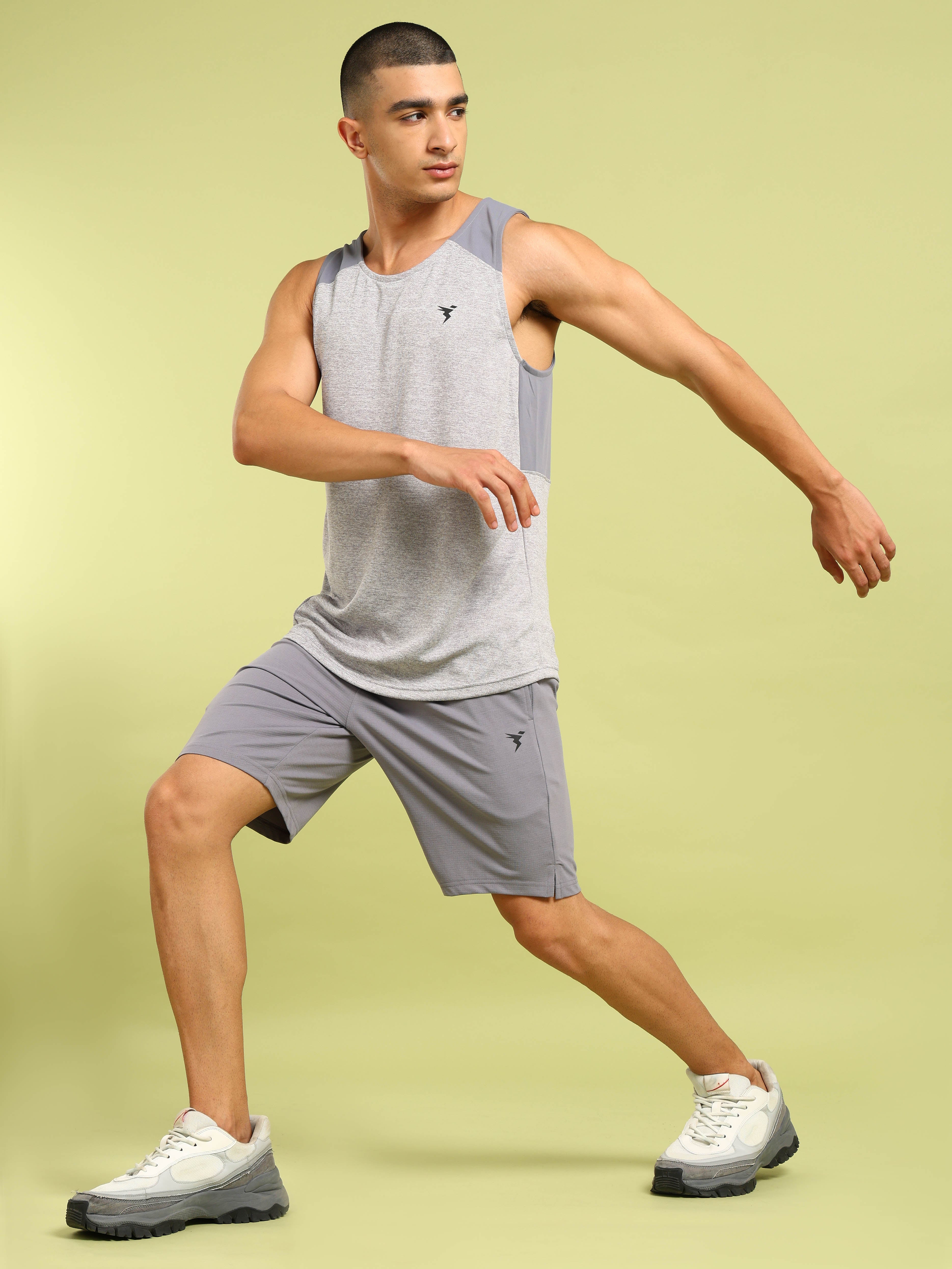Technosport Men Shorts (Elasto Lite) - OR656 - LT GREY B
