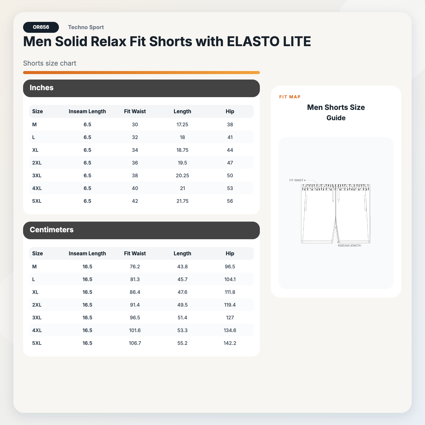 Technosport Men Shorts (Elasto Lite) - OR656 - BLACK