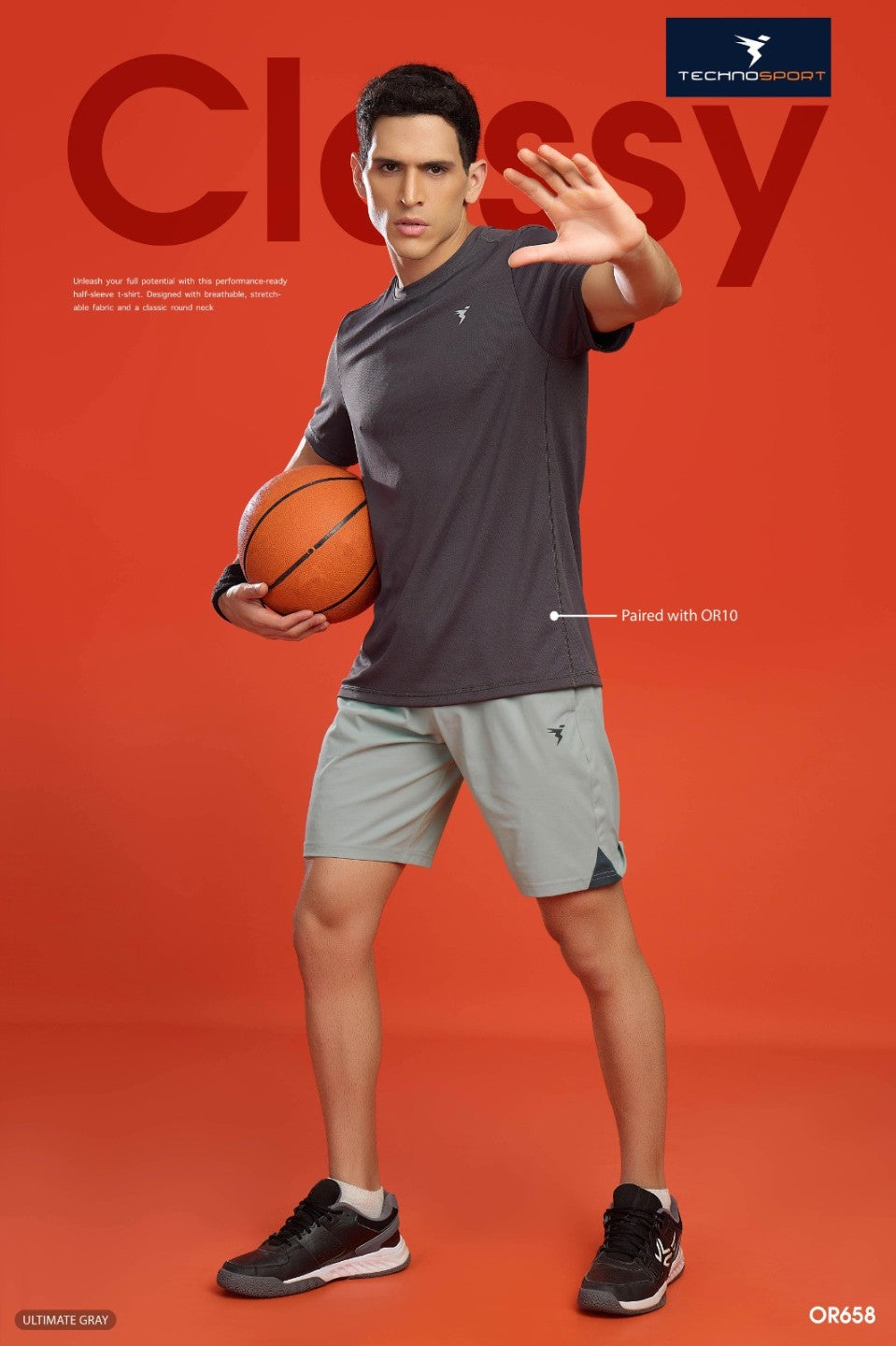 Technosport Men Shorts - OR658 - ULTIMATE GRAY