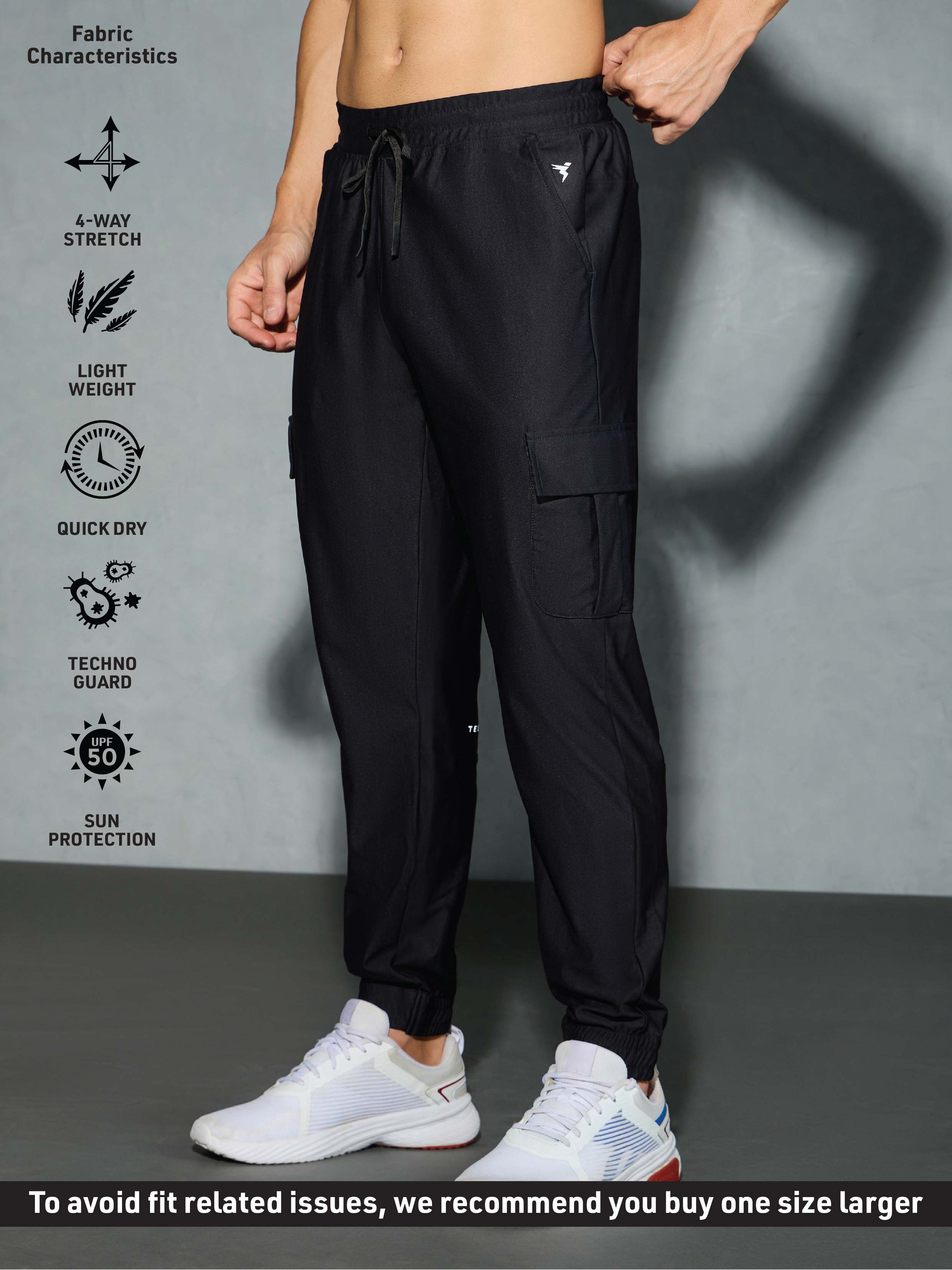 Technosport Cargo Joggers (Duracool) - OR735 - BLACK