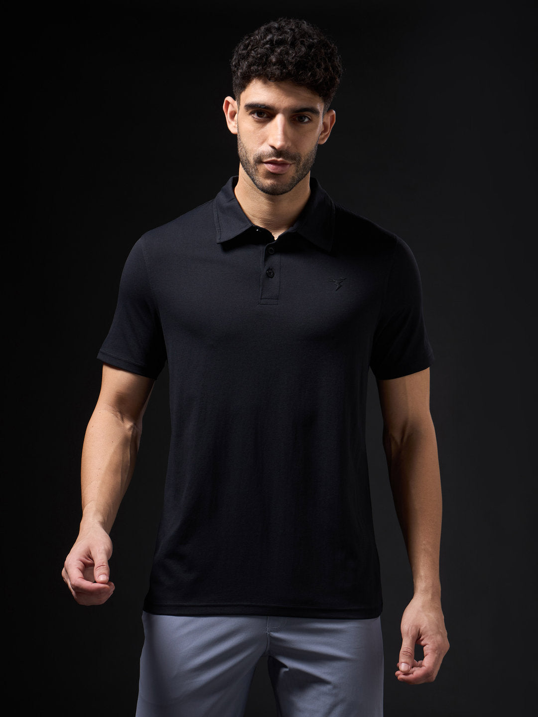 Technosport Collar TShirt - OR81 - BLACK
