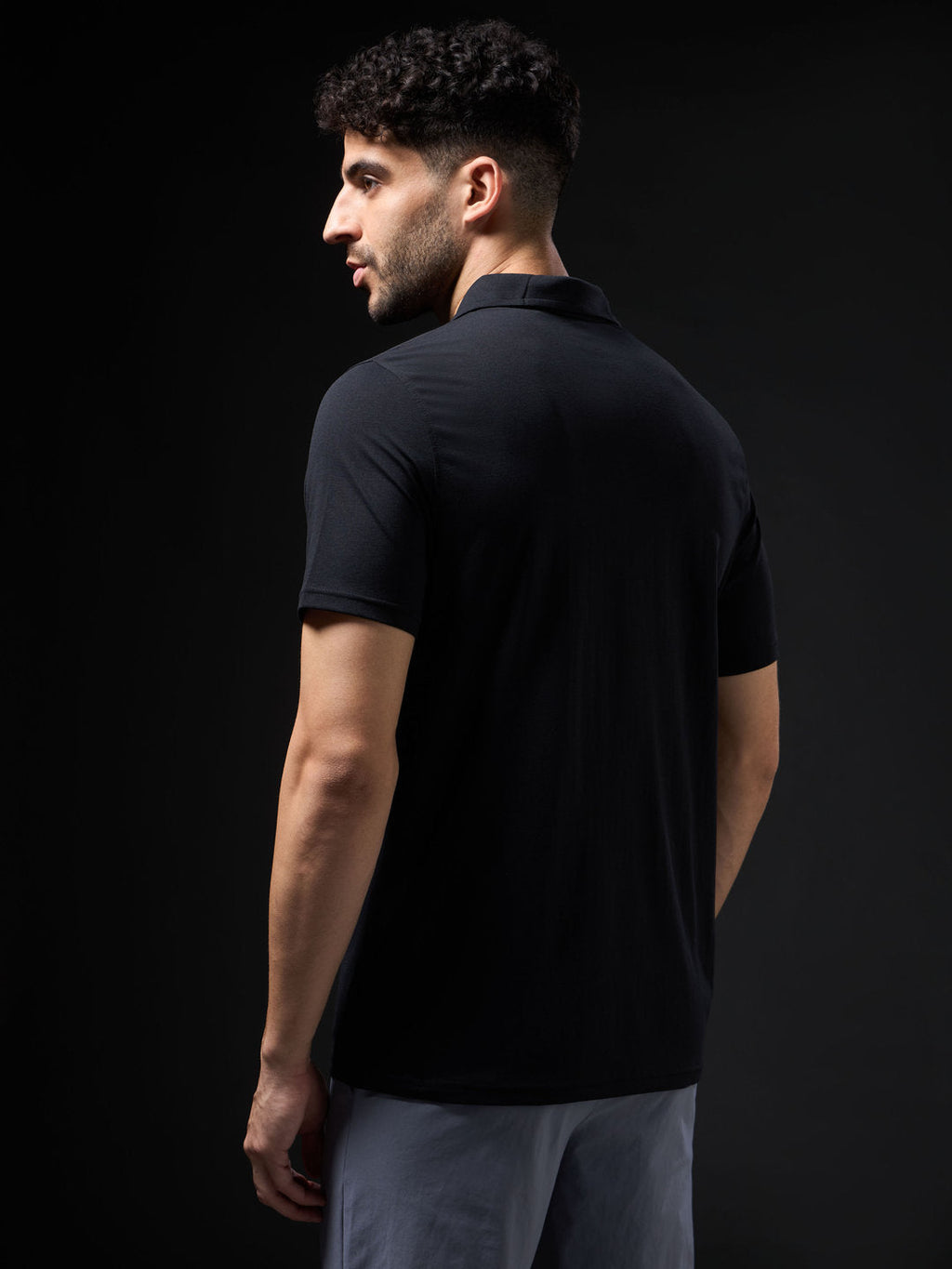 Technosport Collar TShirt - OR81 - BLACK