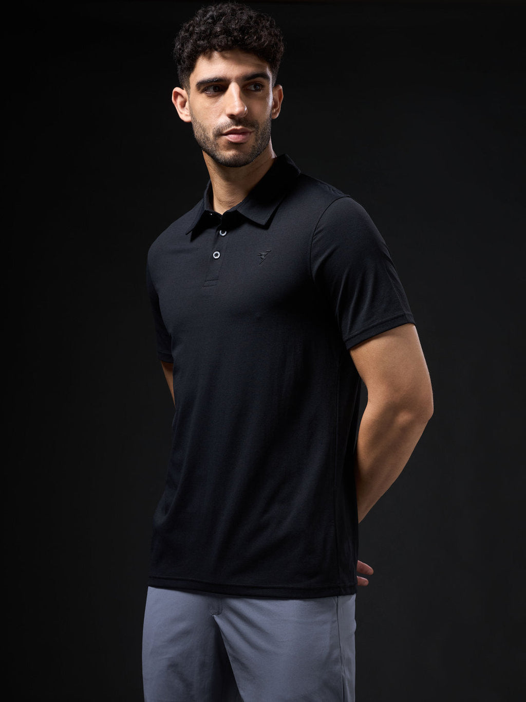 Technosport Collar TShirt - OR81 - BLACK