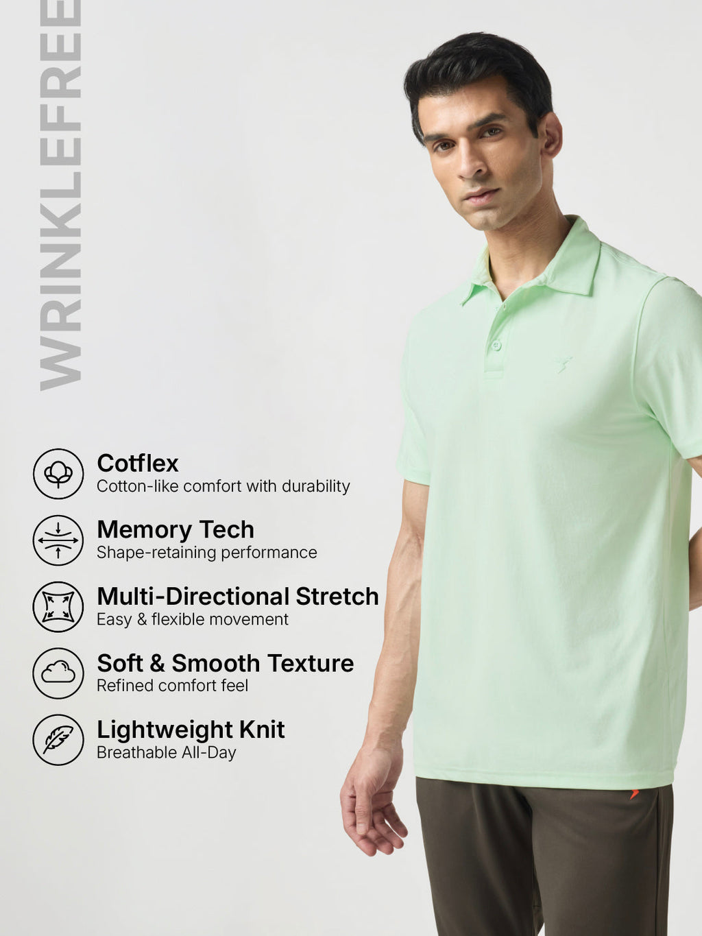 Technosport Collar TShirt - OR81 - MINT GREEN