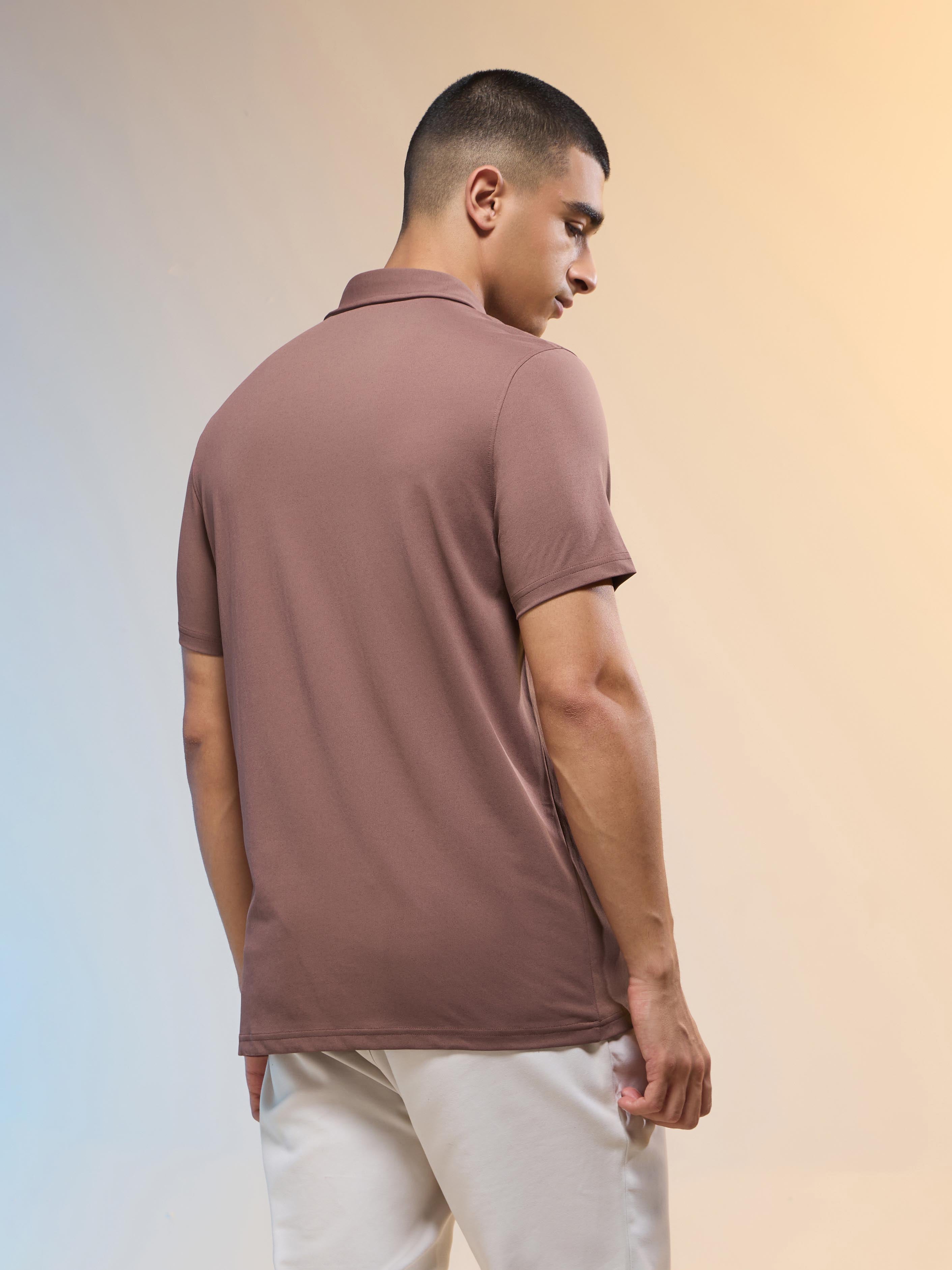 Technosport Collar TShirt - OR81 - OX BLOOD RED