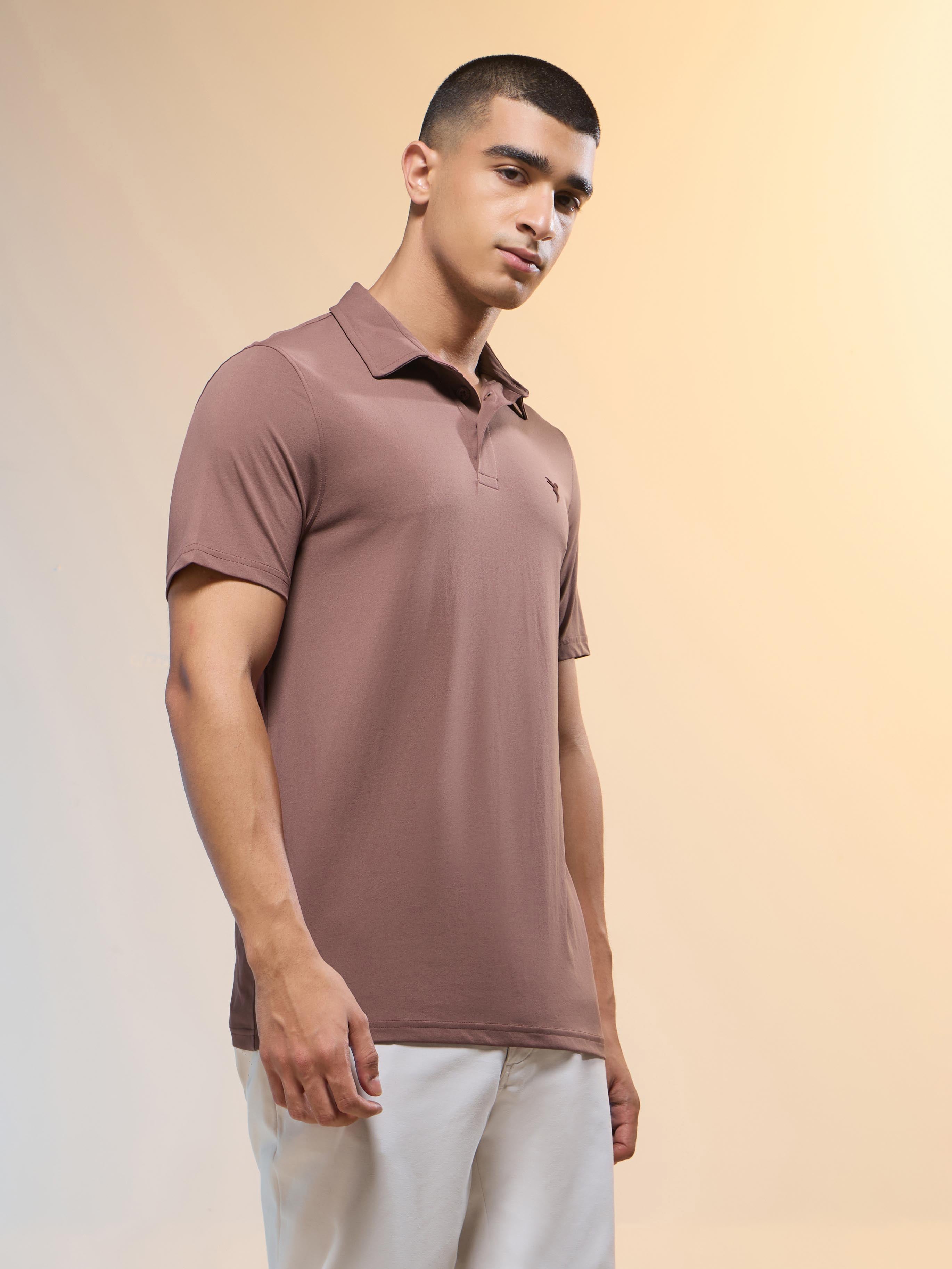 Technosport Collar TShirt - OR81 - OX BLOOD RED