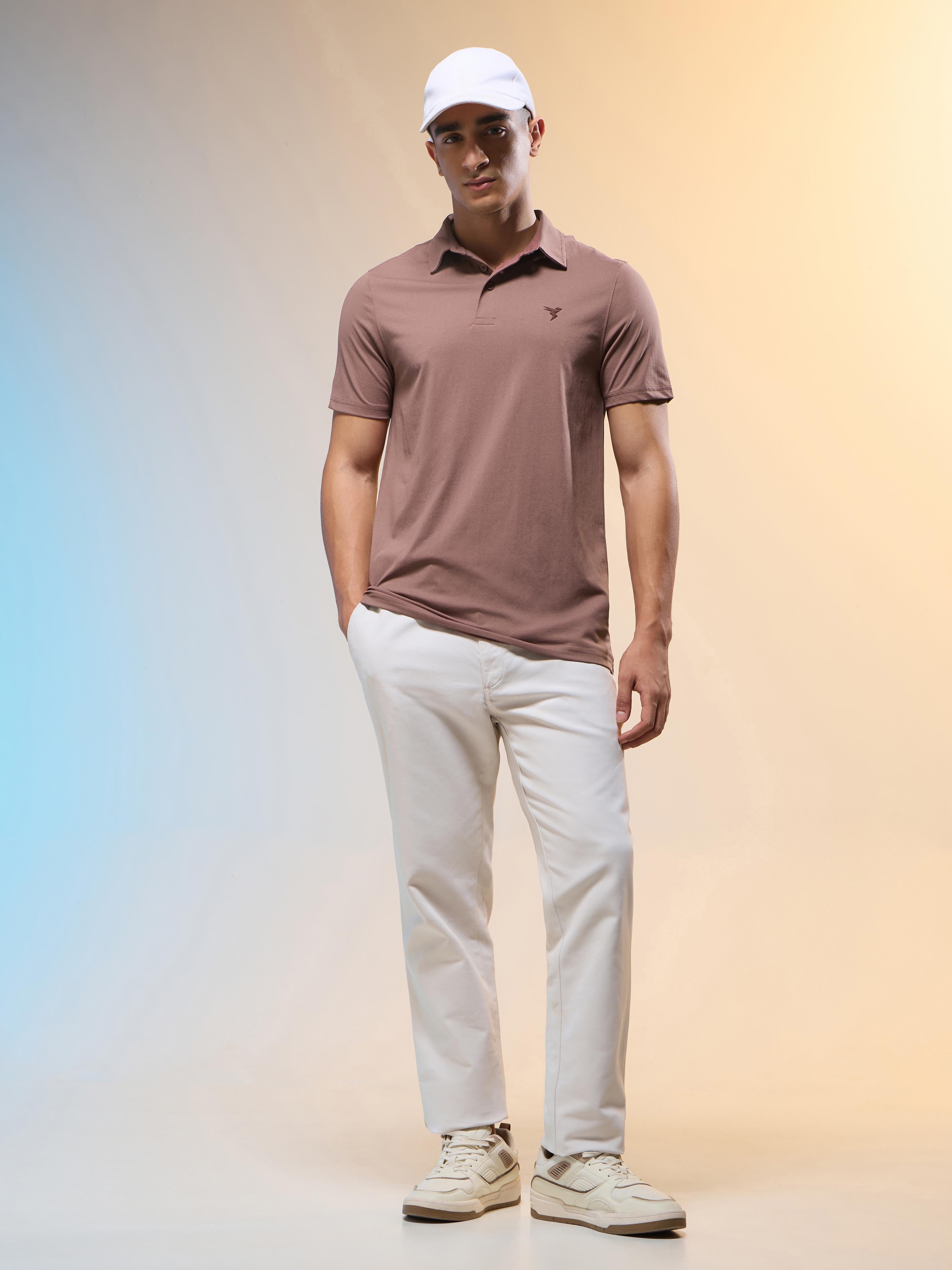 Technosport Collar TShirt - OR81 - OX BLOOD RED