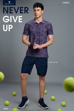 Technosport Polo TShirt Printed (Matpiq) - OR820 - GRAPE VINE