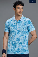 Technosport Polo TShirt Printed (Matpiq) - OR820 - SKY BLUE
