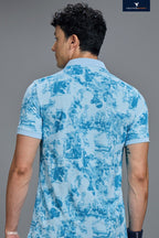 Technosport Polo TShirt Printed (Matpiq) - OR820 - SKY BLUE