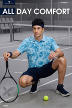 Technosport Polo TShirt Printed (Matpiq) - OR820 - SKY BLUE