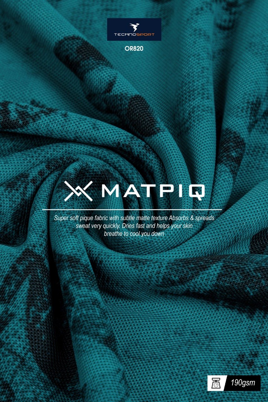Technosport Polo TShirt Printed (Matpiq) - OR820 - TEAL B