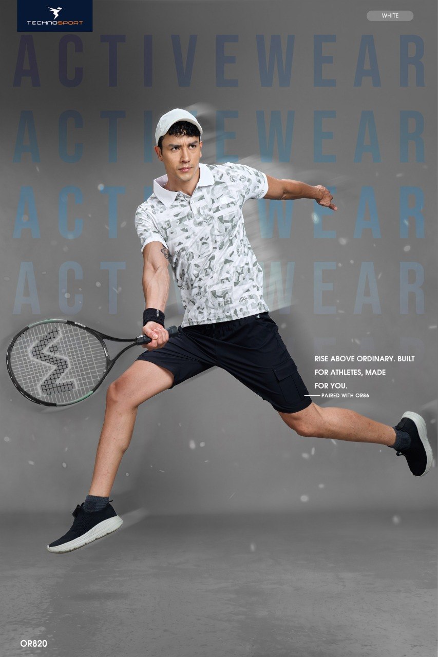 Technosport Polo TShirt Printed (Matpiq) - OR820 - WHITE