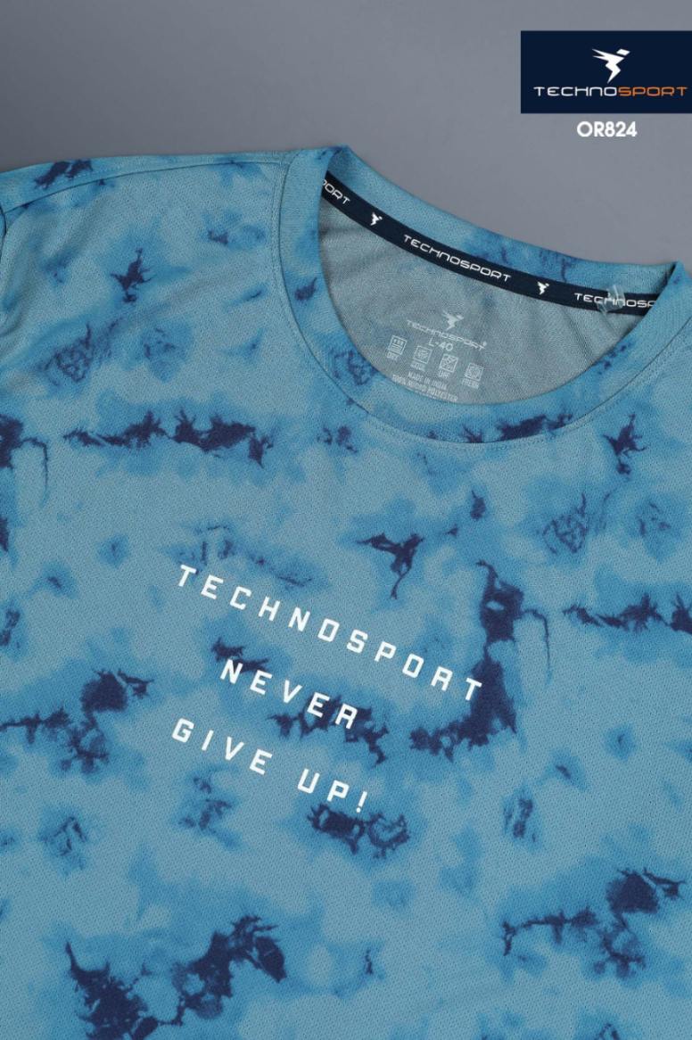 Technosport Men Crew Neck Tshirt - OR824 - BLUE STONE