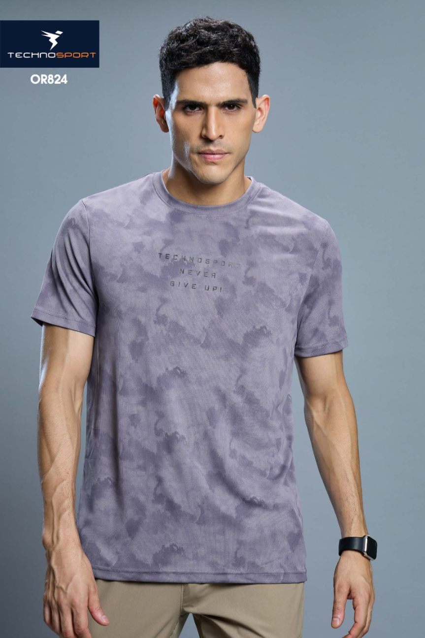 Technosport Men Crew Neck Tshirt - OR824 - GRAY RIDGE