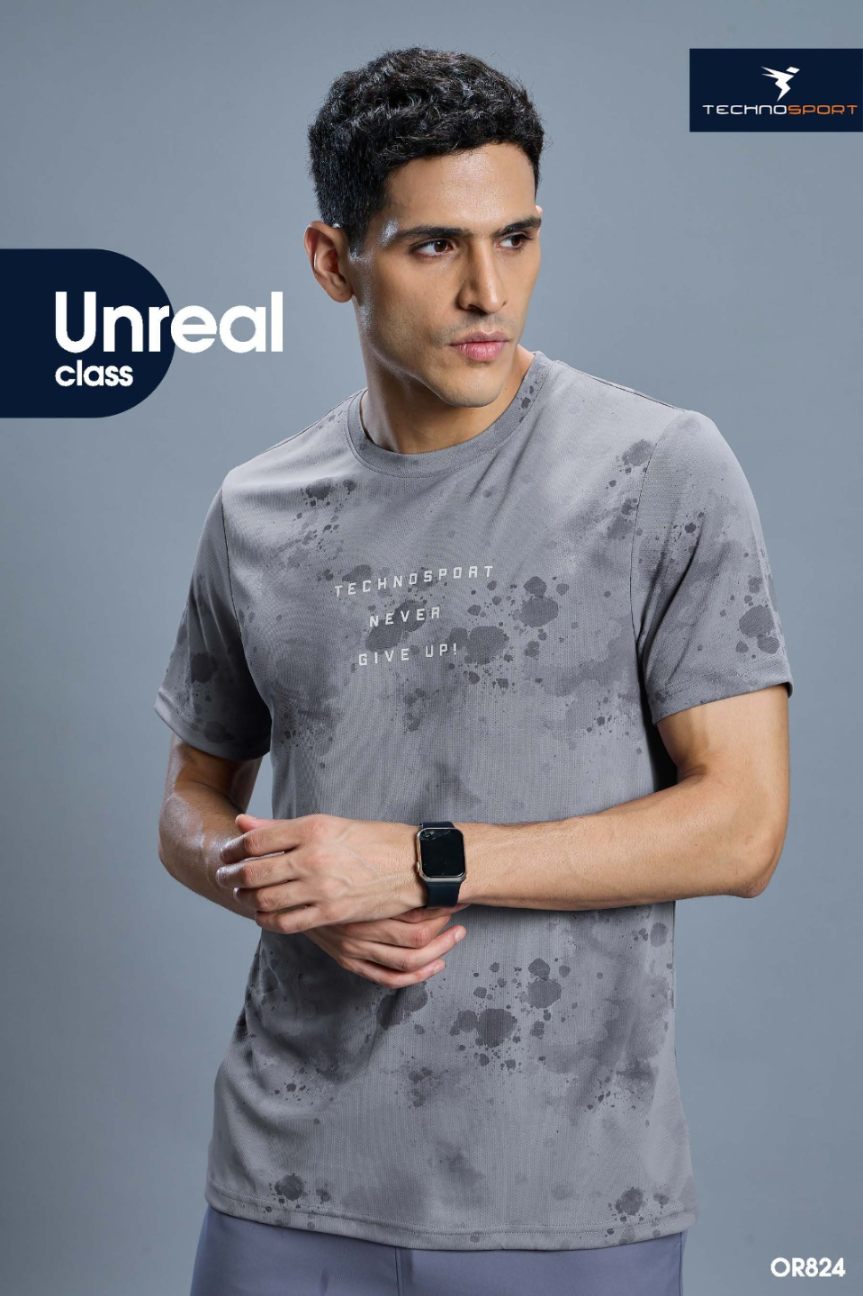 Technosport Men Crew Neck Tshirt - OR824 - LT GREY