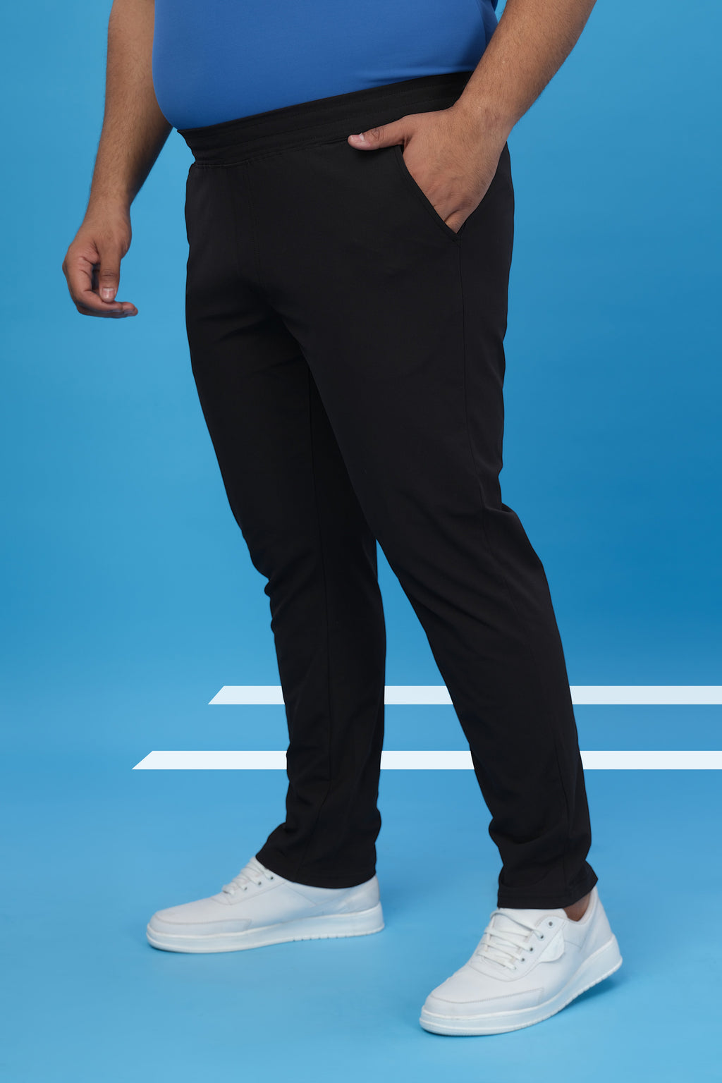 Technosport Men Relax Fit Trackpant - OR89B - BLACK