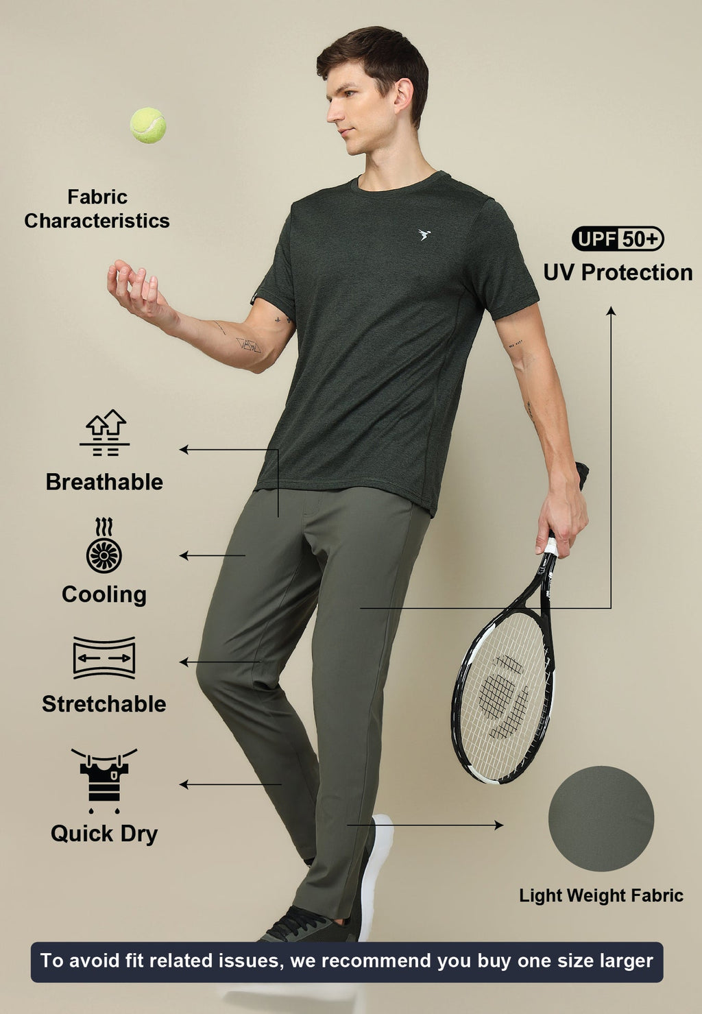 Technosport Men Relax Fit Trackpant - OR89 - BEETLE